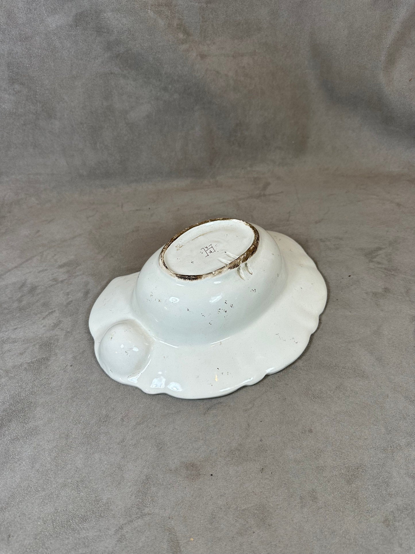 Earthenware Shaving Dish, Made in France, Vintage 1960