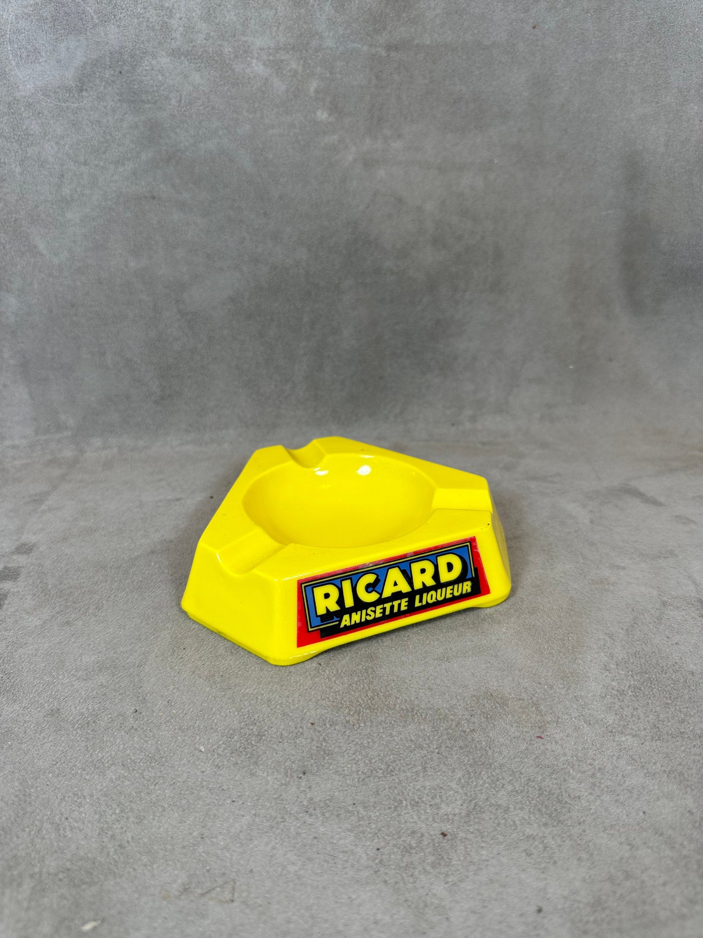 Ricard triangular bar ashtray vintage yellow glass advertising ashtray Vintage 1960