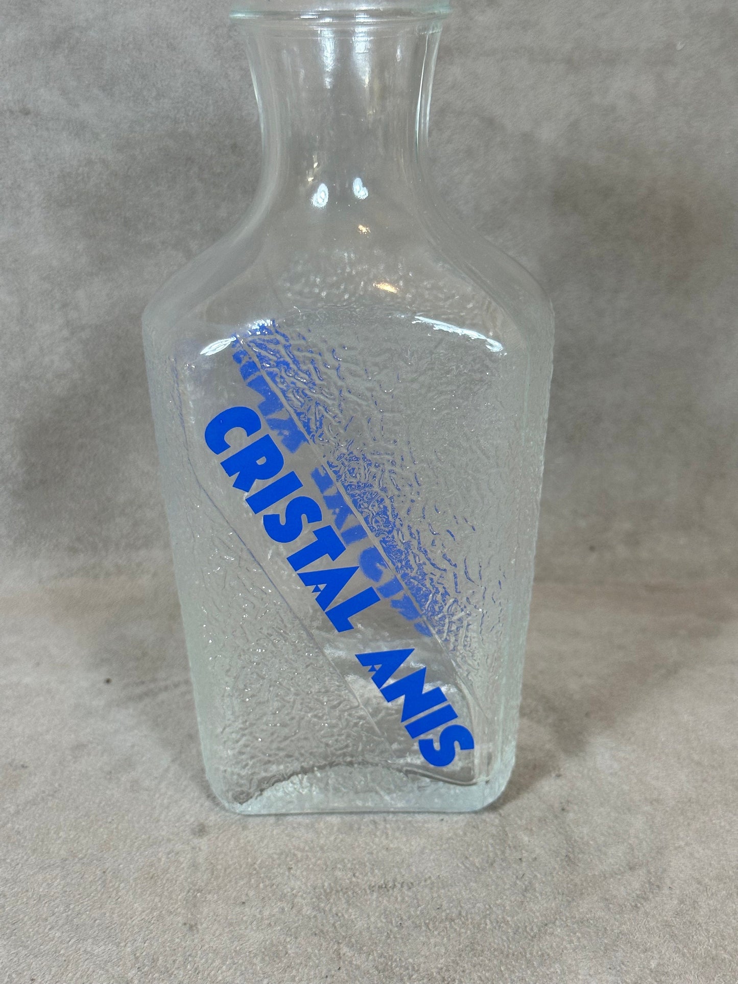 Glass Water Pitcher, Anise Crystal, Made in France, Vintage 1980