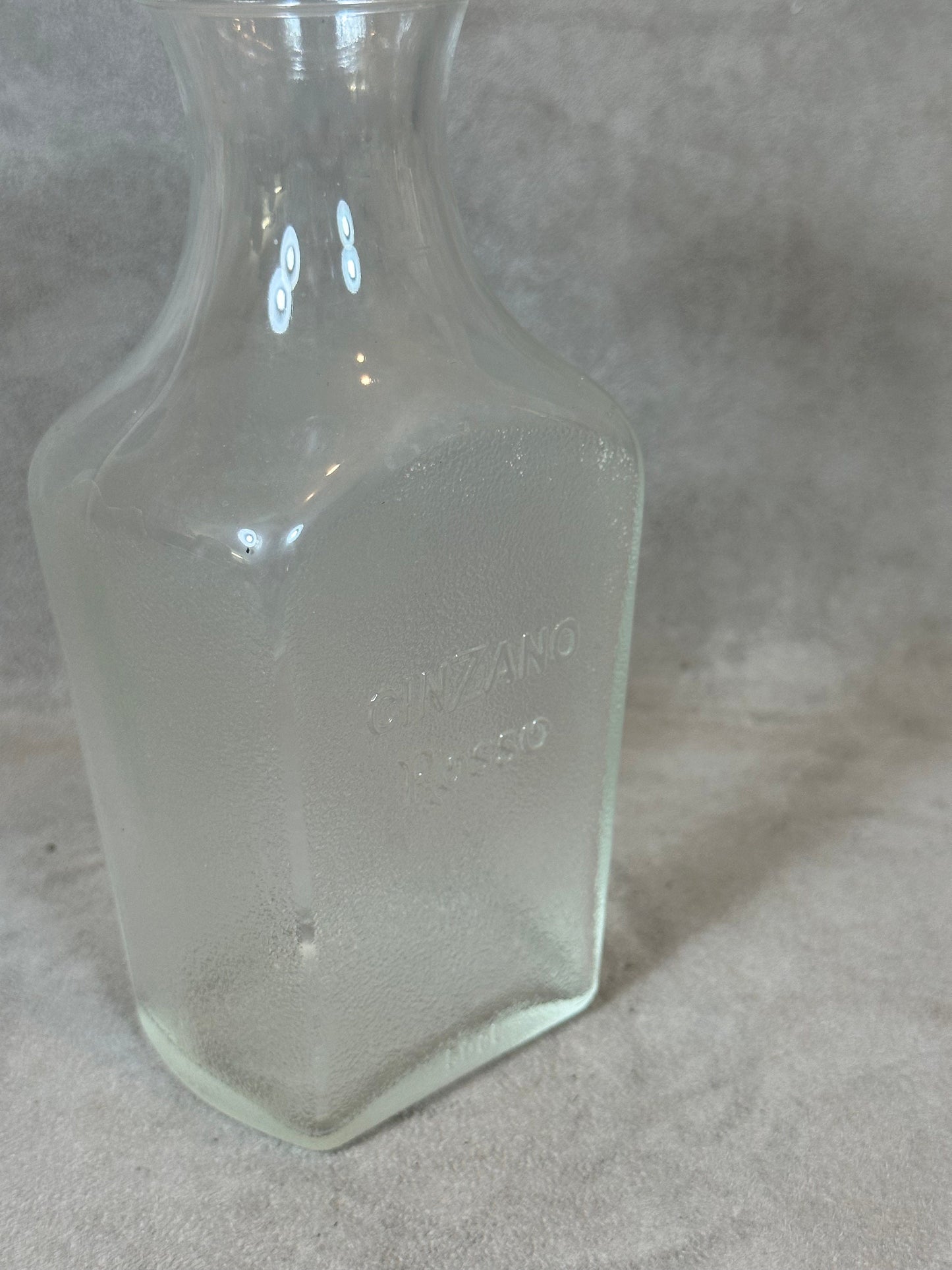 Glass Water Jug, Cinzano Torino, Made in Italy, Vintage 1980