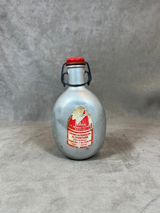 Le Grand Tétras aluminum bottle with vintage mechanical cap, capacity 0.5 liters, Made in France