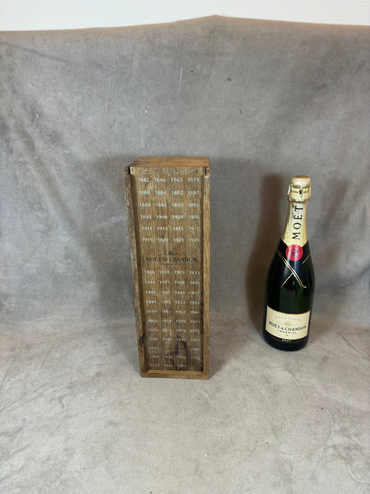 Wooden box for Moet&amp;Chandon champagne bottles Made in France 1990s