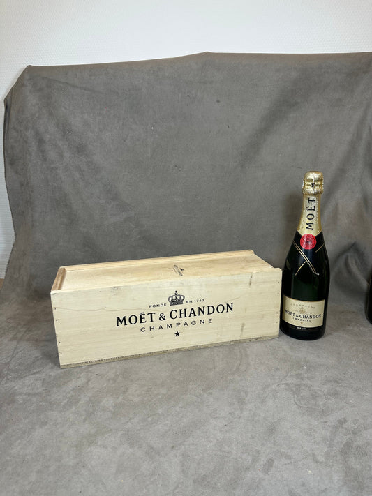 Wooden box for Moet&amp;Chandon champagne bottles Made in France 1980s