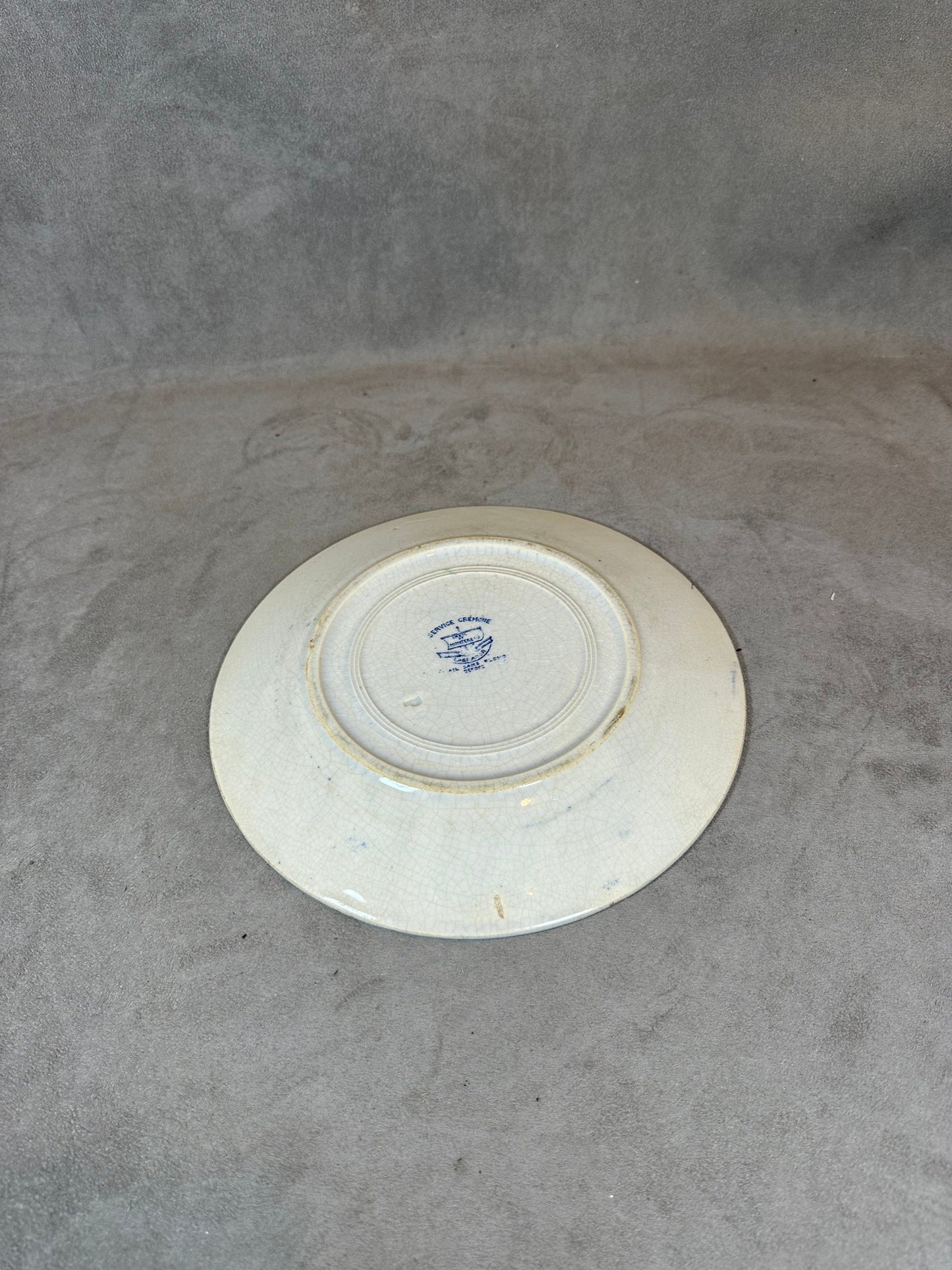 Cremona Earthenware Service Plate by Creil Montereau, Made in France, Vintage 1970