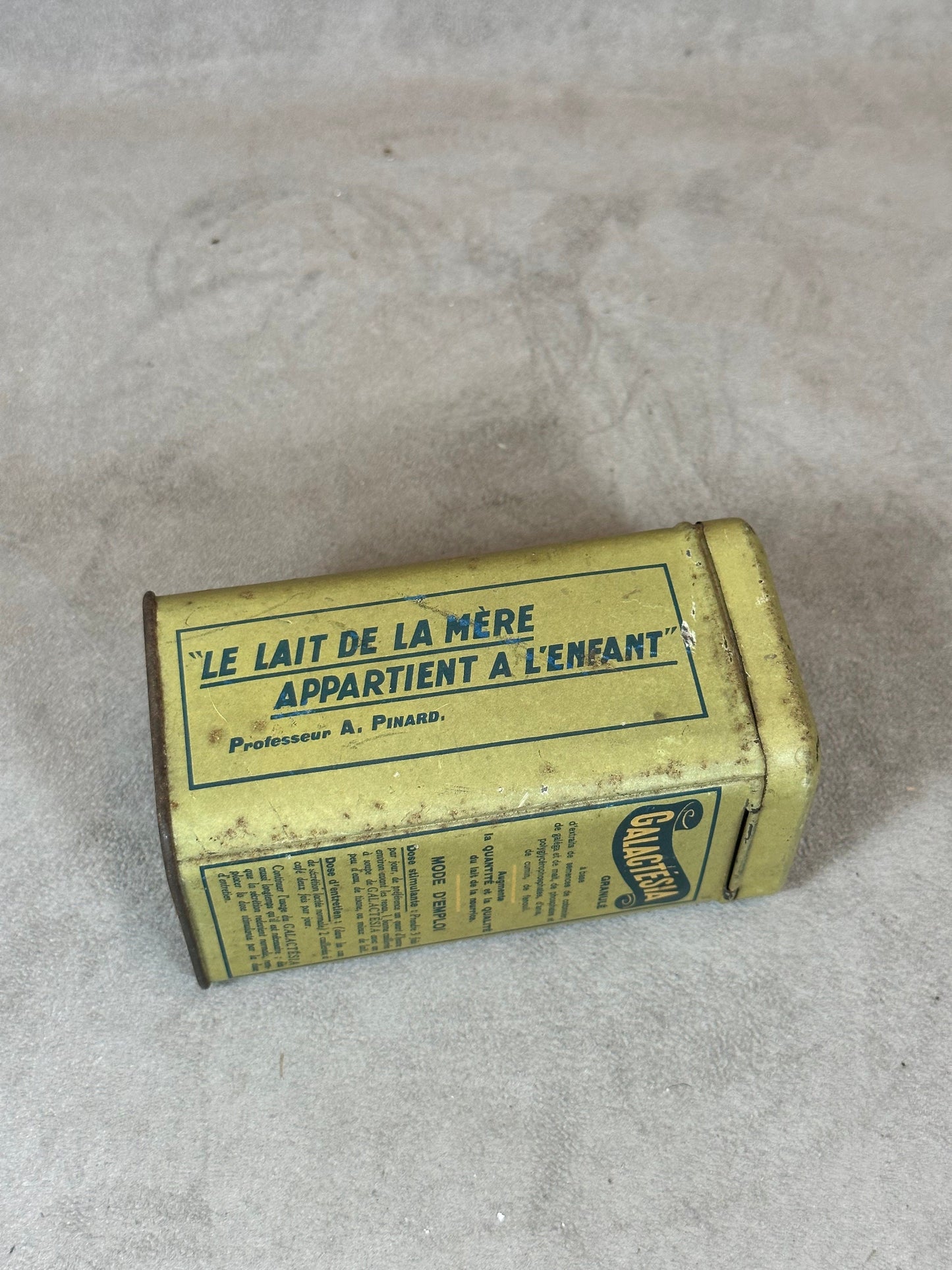 Metal Box, Galactésia Granulé Galactogène, Canonne Laboratories, Made in France, Vintage 1960