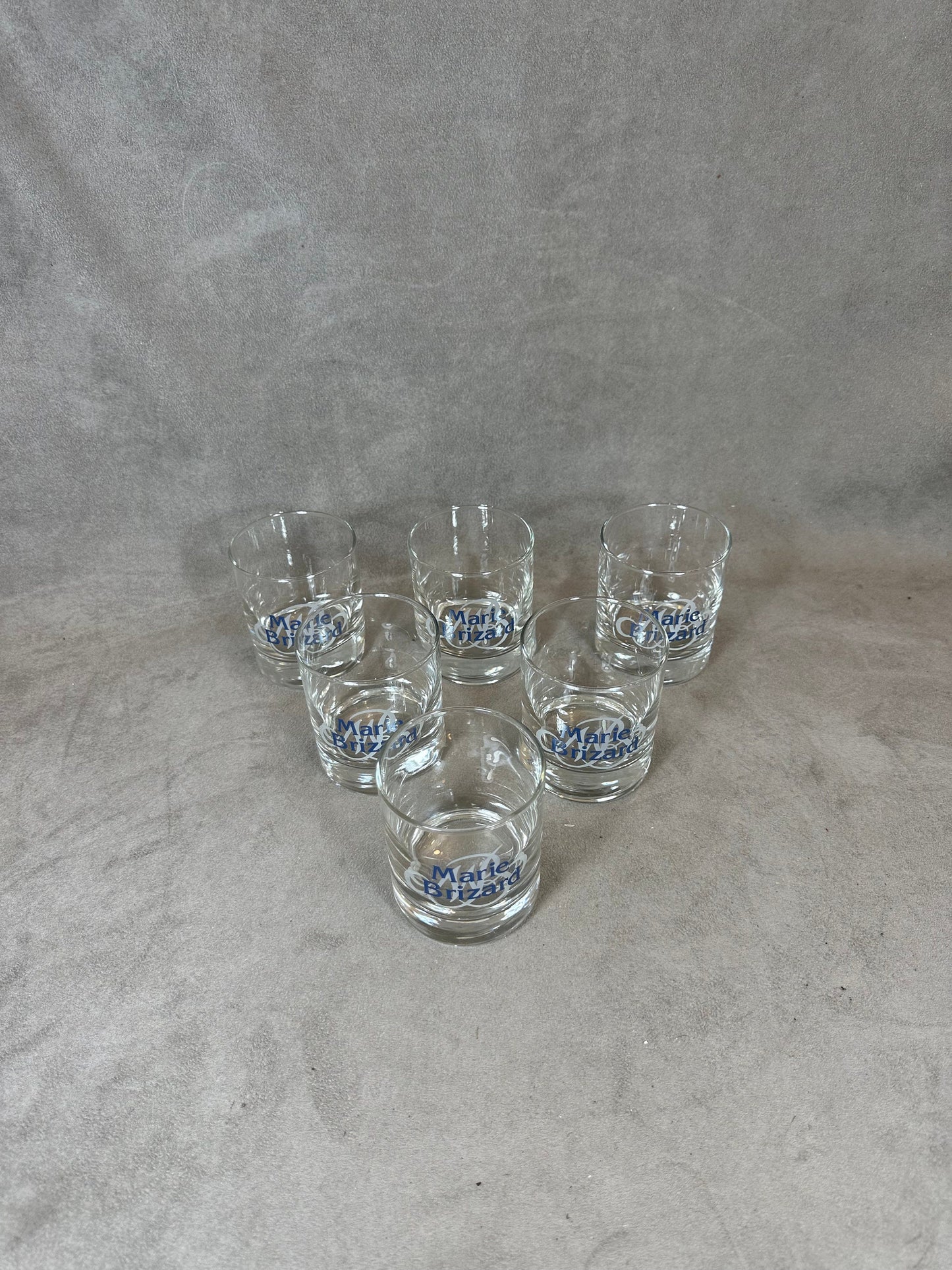 Set of 6 vintage Marie Brizard glasses Made in France 1980