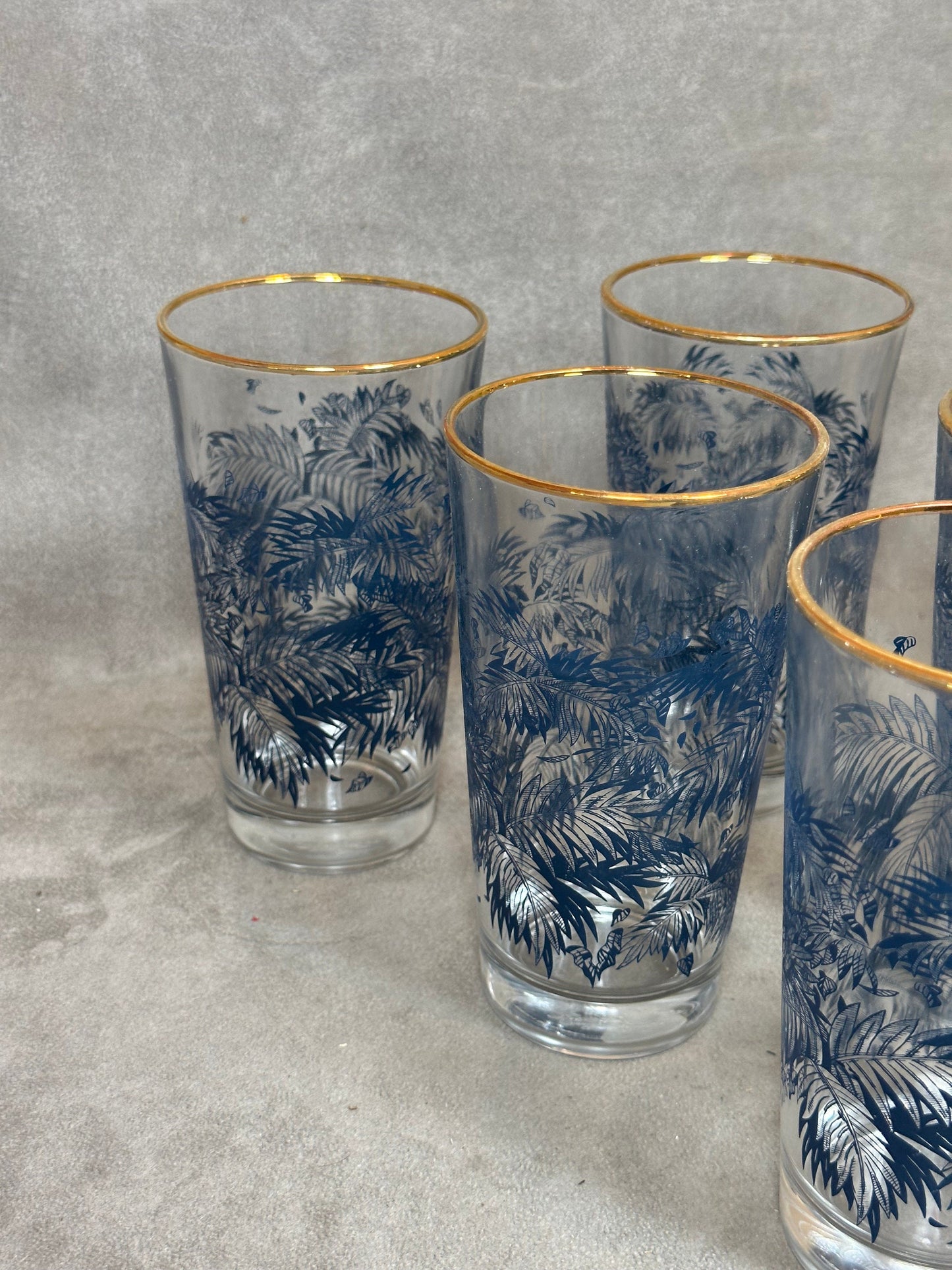 Lot de 6 verres a rhum coca Bacardi  en verre vintage retro Made in France Années 1980