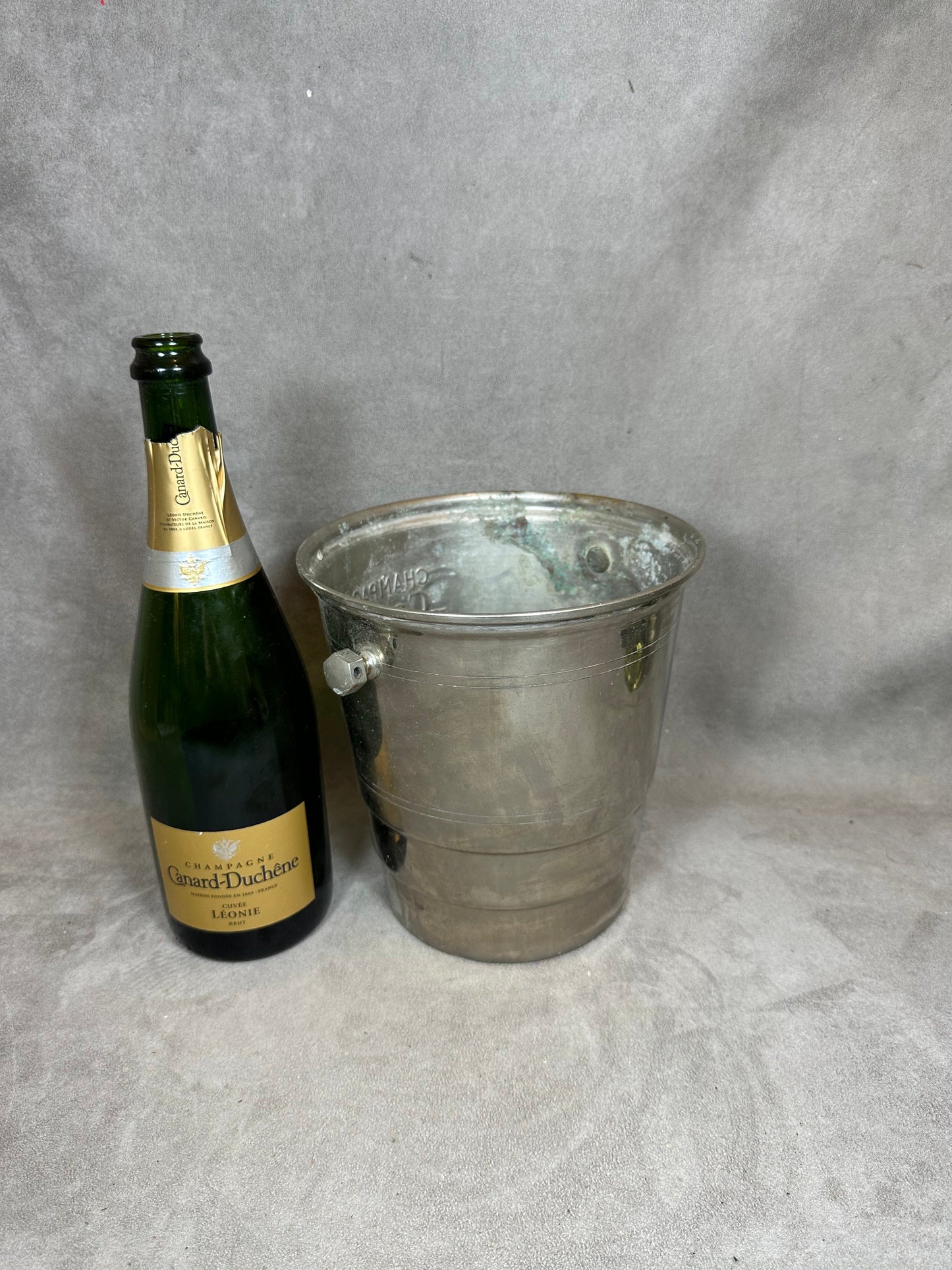 RARE Vintage French Champagne Bucket Canard Duchene Champagne Ice Bucket, Cooler Made in France 1950