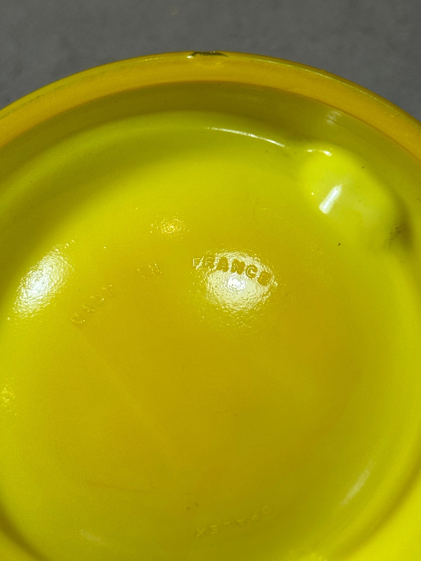 Vintage yellow glass ashtray Anisette Berger Made in France 1970s