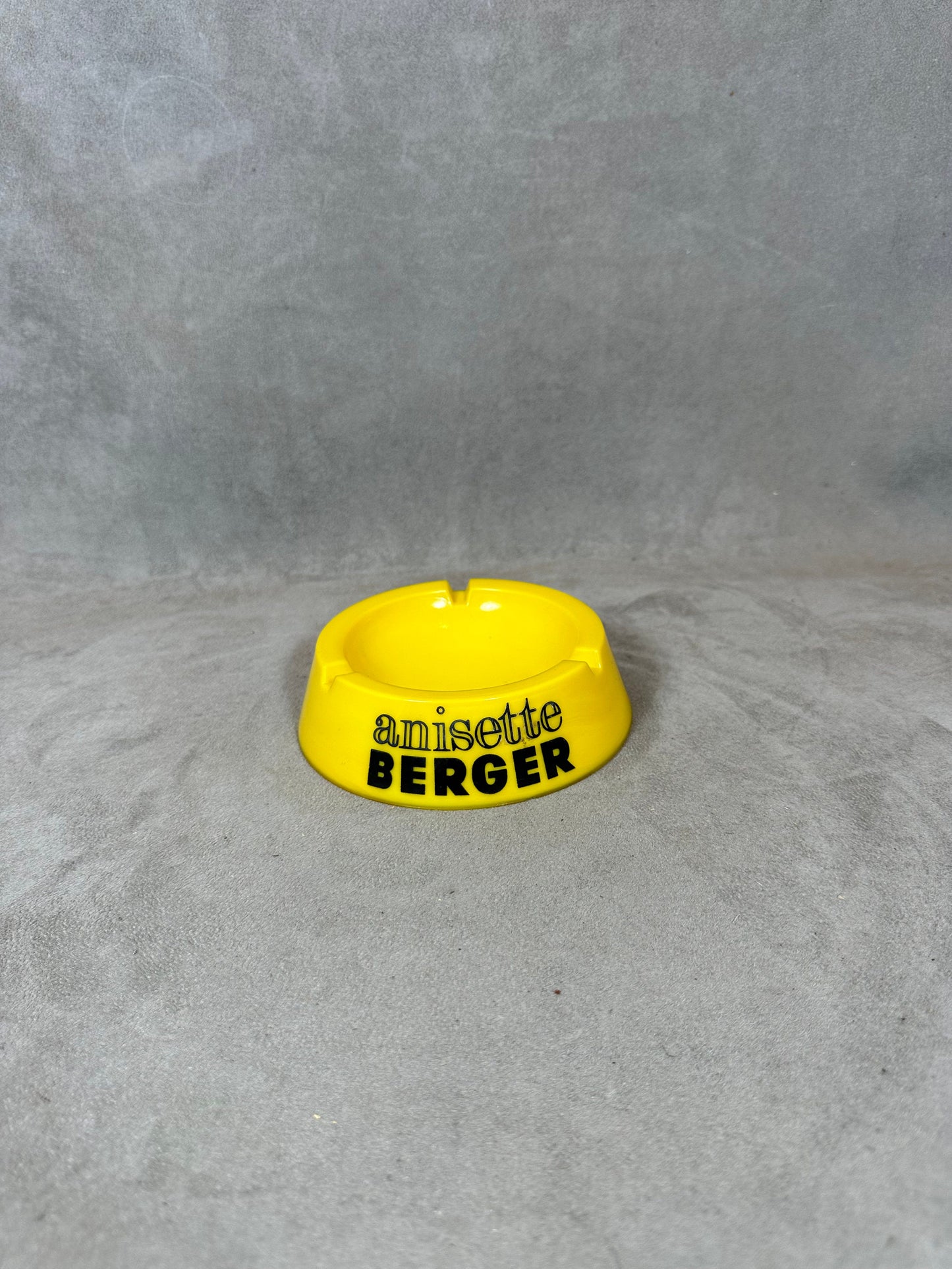 Vintage yellow glass ashtray Anisette Berger Made in France 1970s