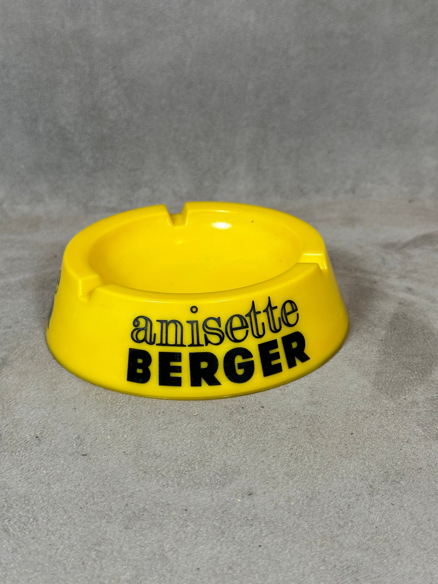 Vintage yellow glass ashtray Anisette Berger Made in France 1970s