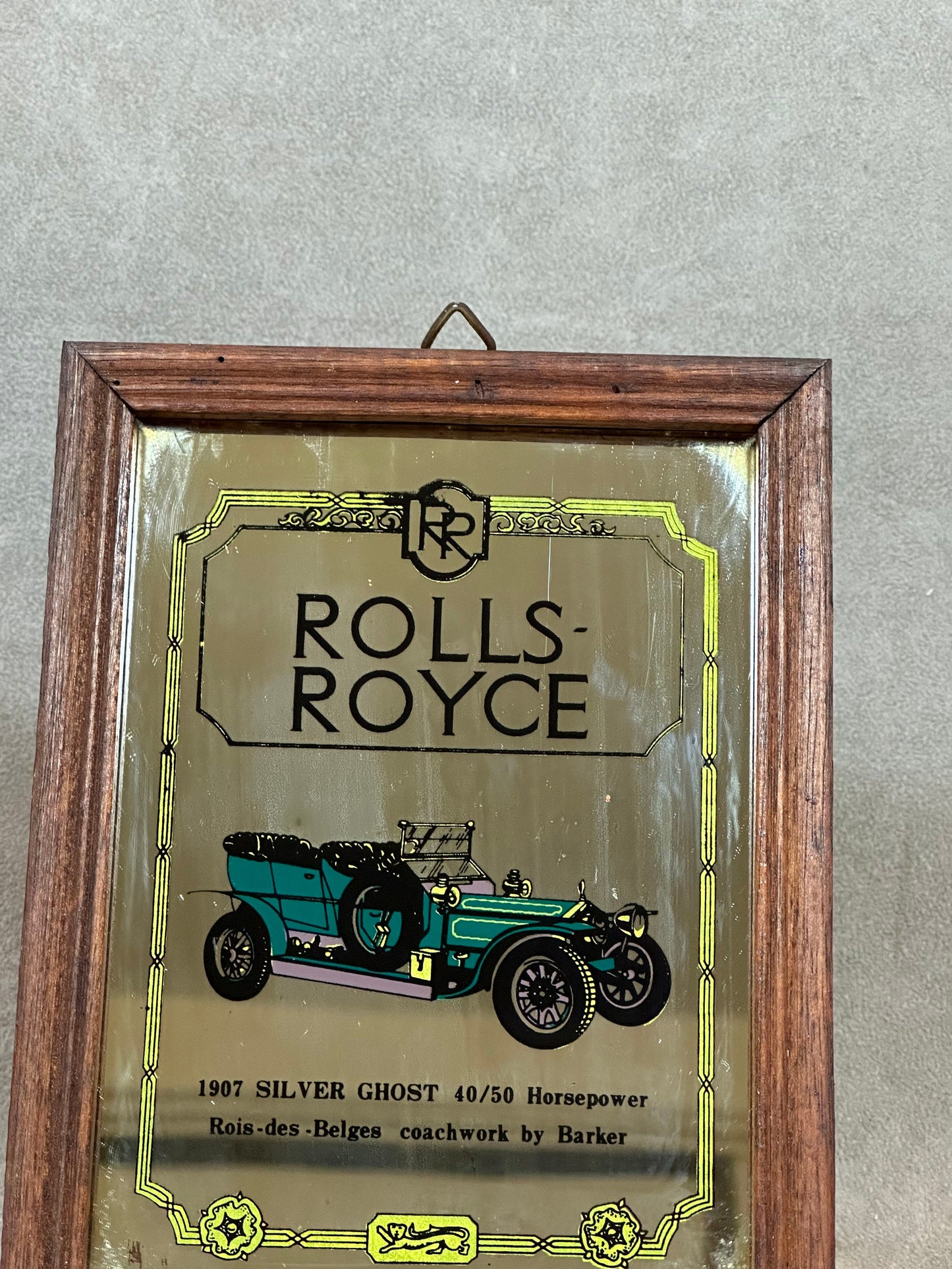 Miroir publicitaire Rolls Royce Made in France Vintage 1970