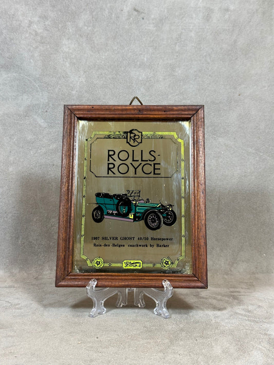 Miroir publicitaire Rolls Royce Made in France Vintage 1970