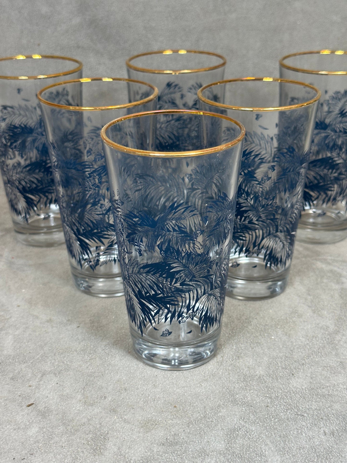 Lot de 6 verres a rhum coca Bacardi  en verre vintage retro Made in France Années 1980