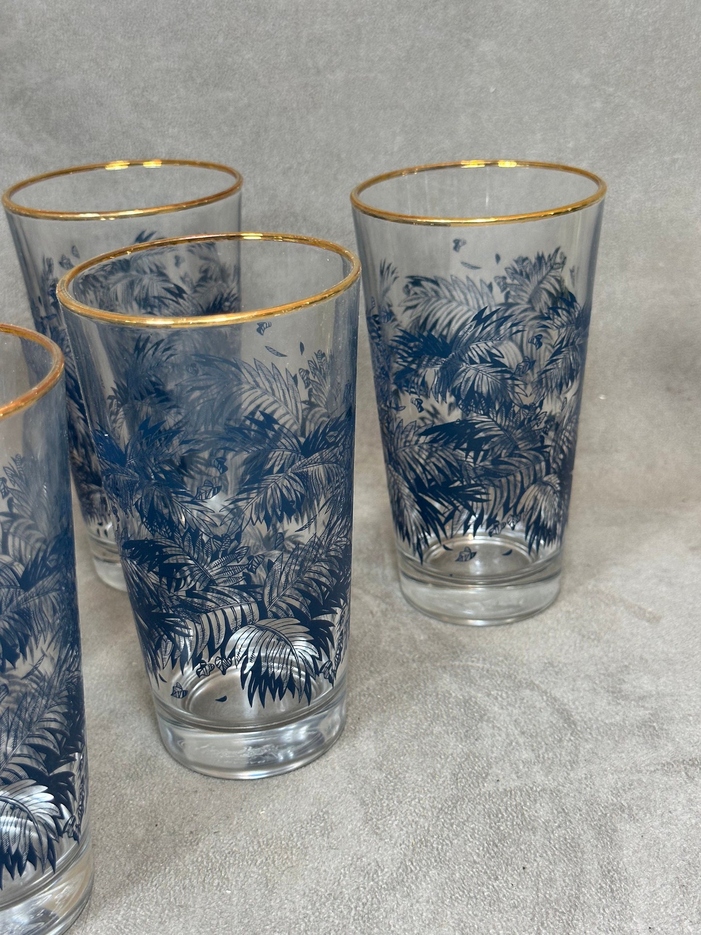 Lot de 6 verres a rhum coca Bacardi  en verre vintage retro Made in France Années 1980