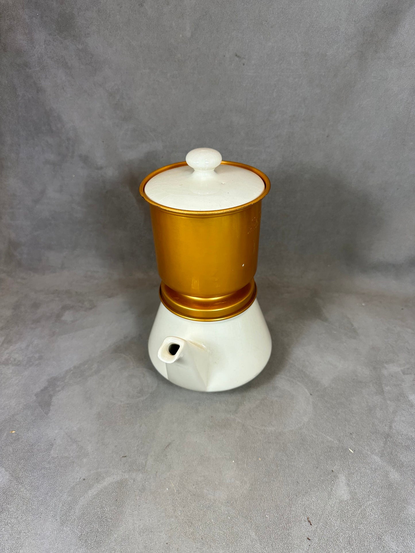 RARE Cafetière filtre Salam doré sur faïence Villeroy et Boch Mettlach