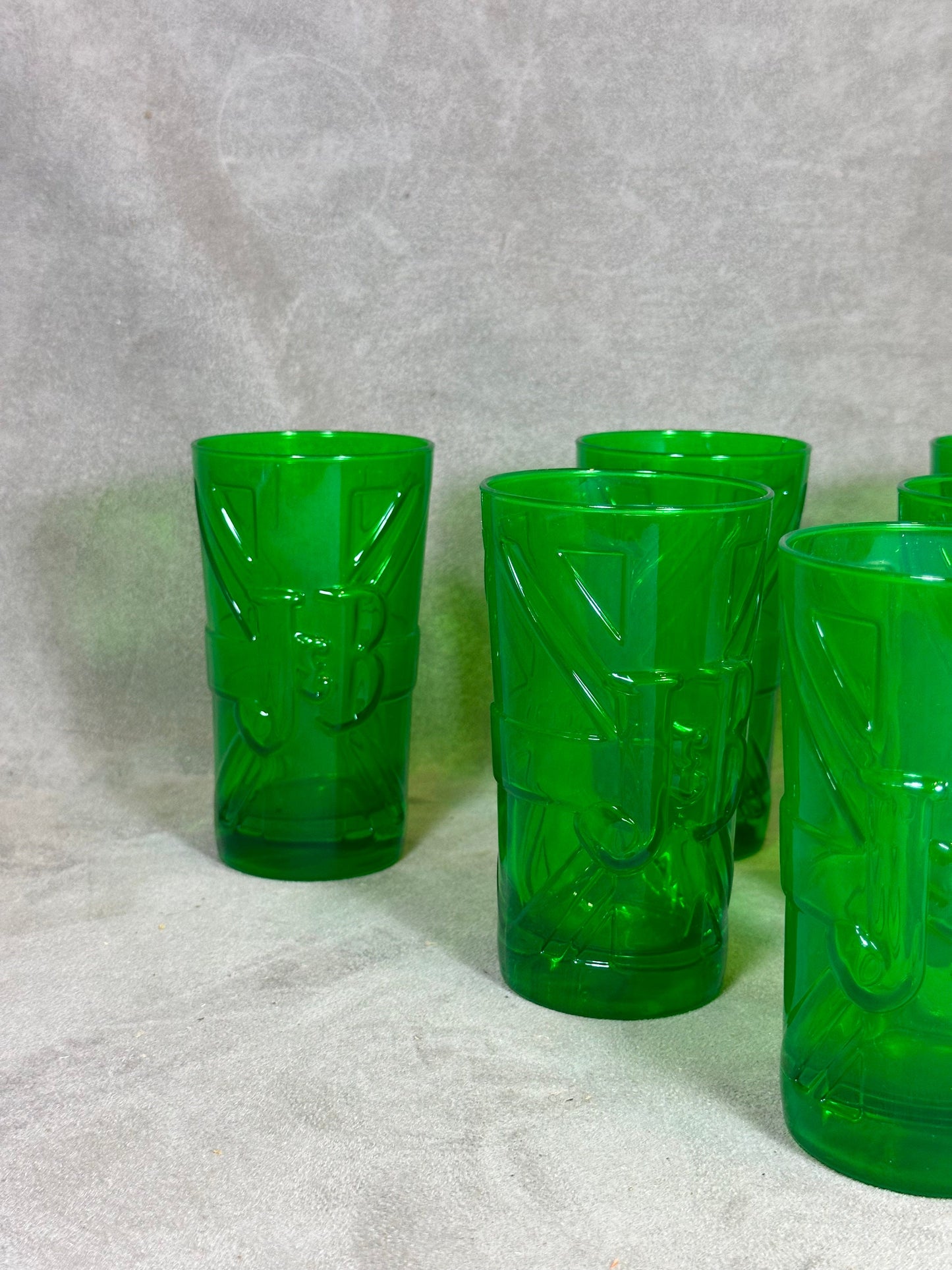 Set of 6 vintage J&amp;B whisky glasses in glass Made in France