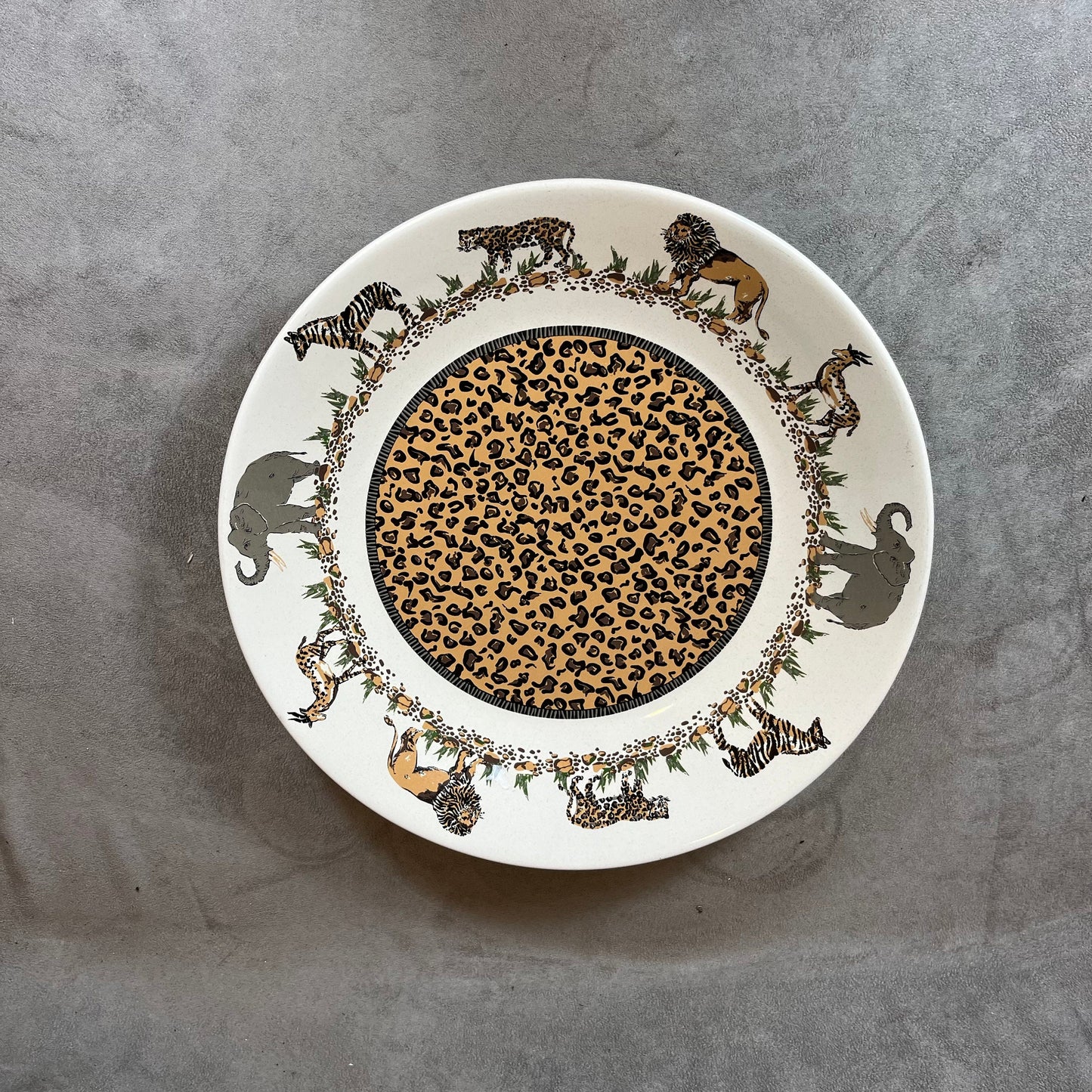 RARE Grande assiette Geneviève Lethu ligne Tanganyika made in France Années 1990