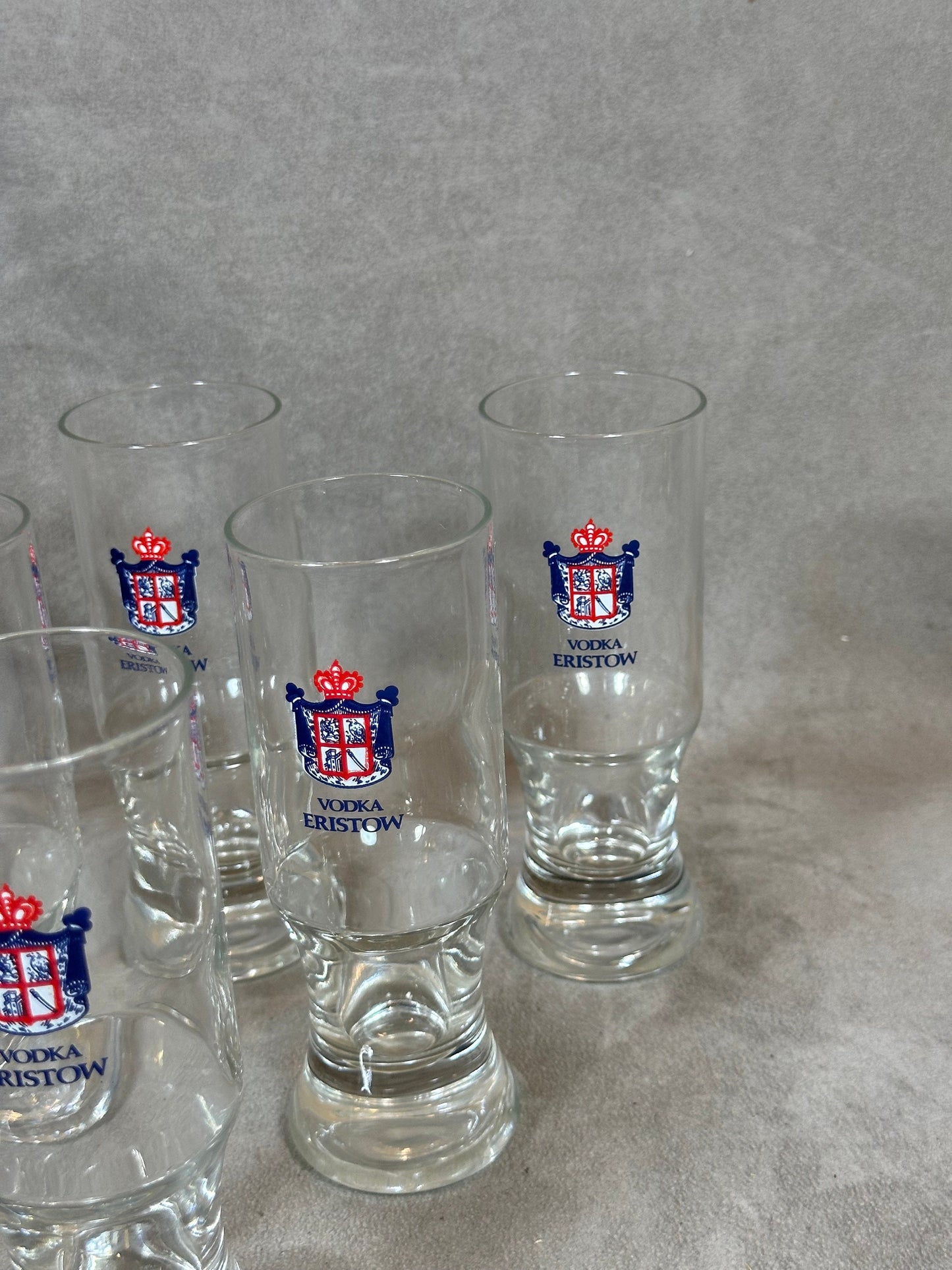 Set of 6 Eristow Vodka Glasses Eristow Vintage Advertising Glass 1960