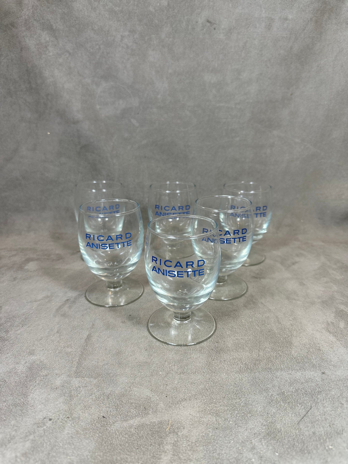 Set of 6 vintage RICARD balloon glasses advertising items | Made in France | 1970s