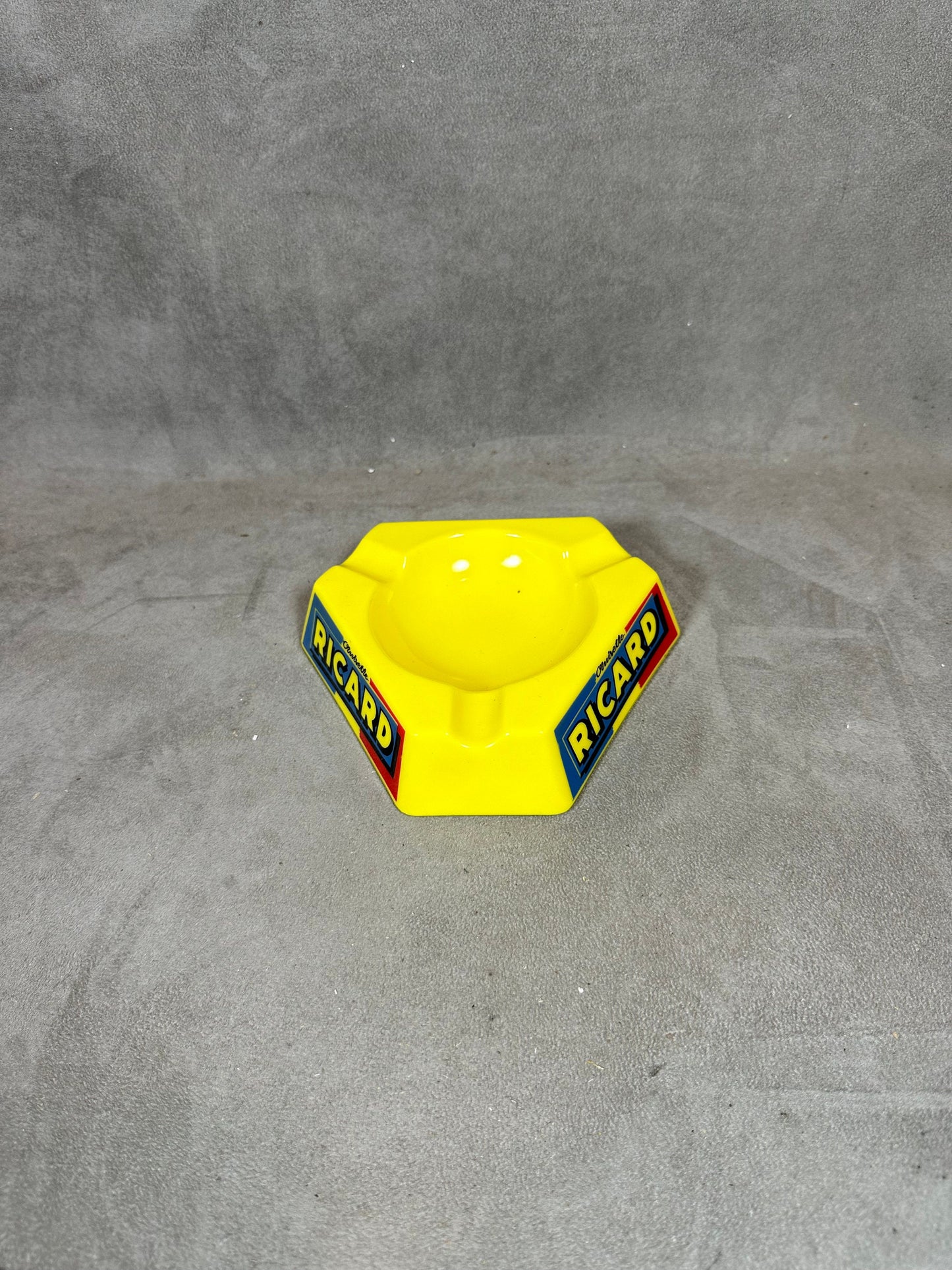 Ricard triangular bar ashtray vintage yellow glass advertising ashtray Vintage 1960