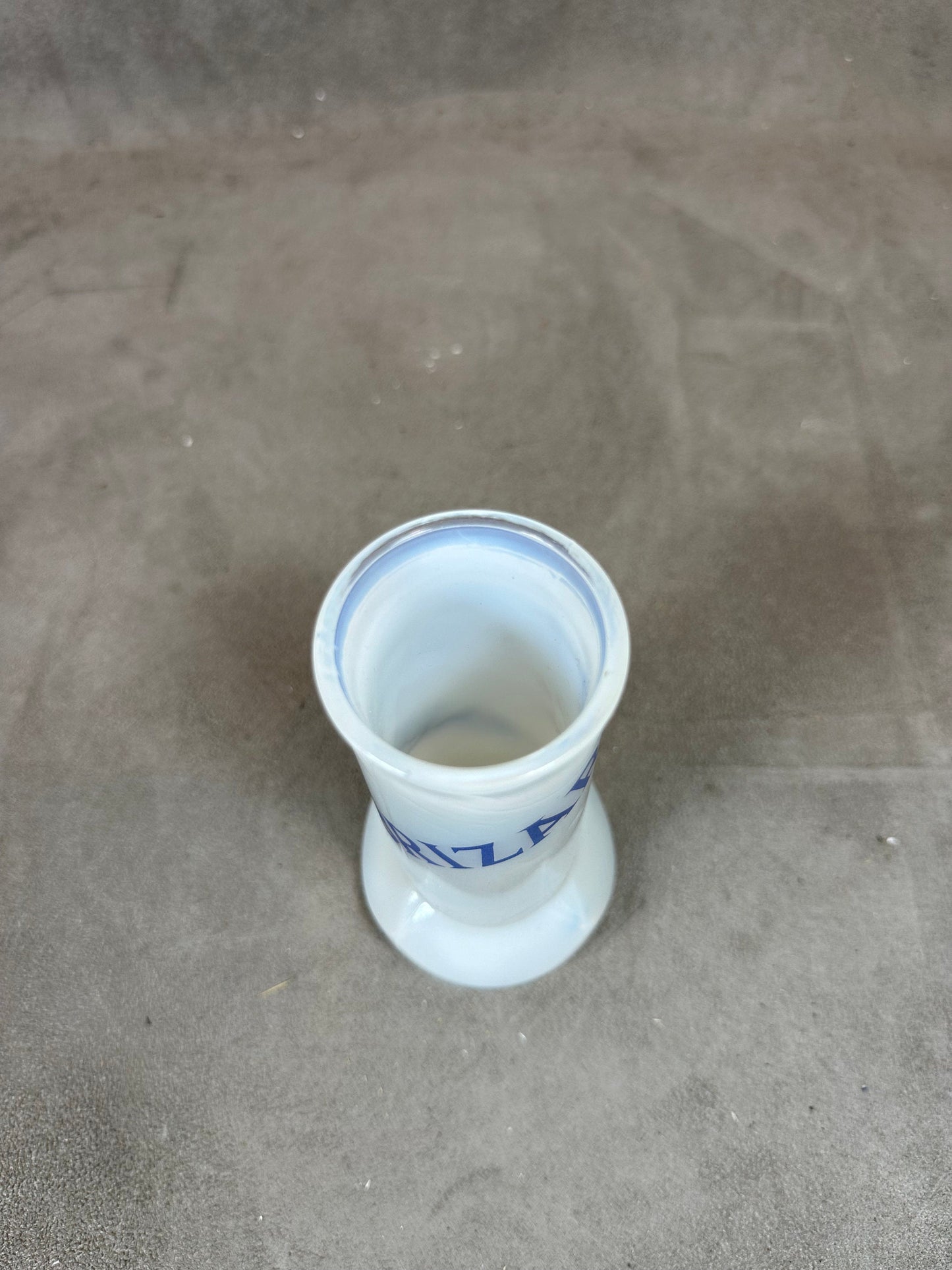 Marie Brizard Vintage blue advertising opaline glass straw holder Made in France 1960