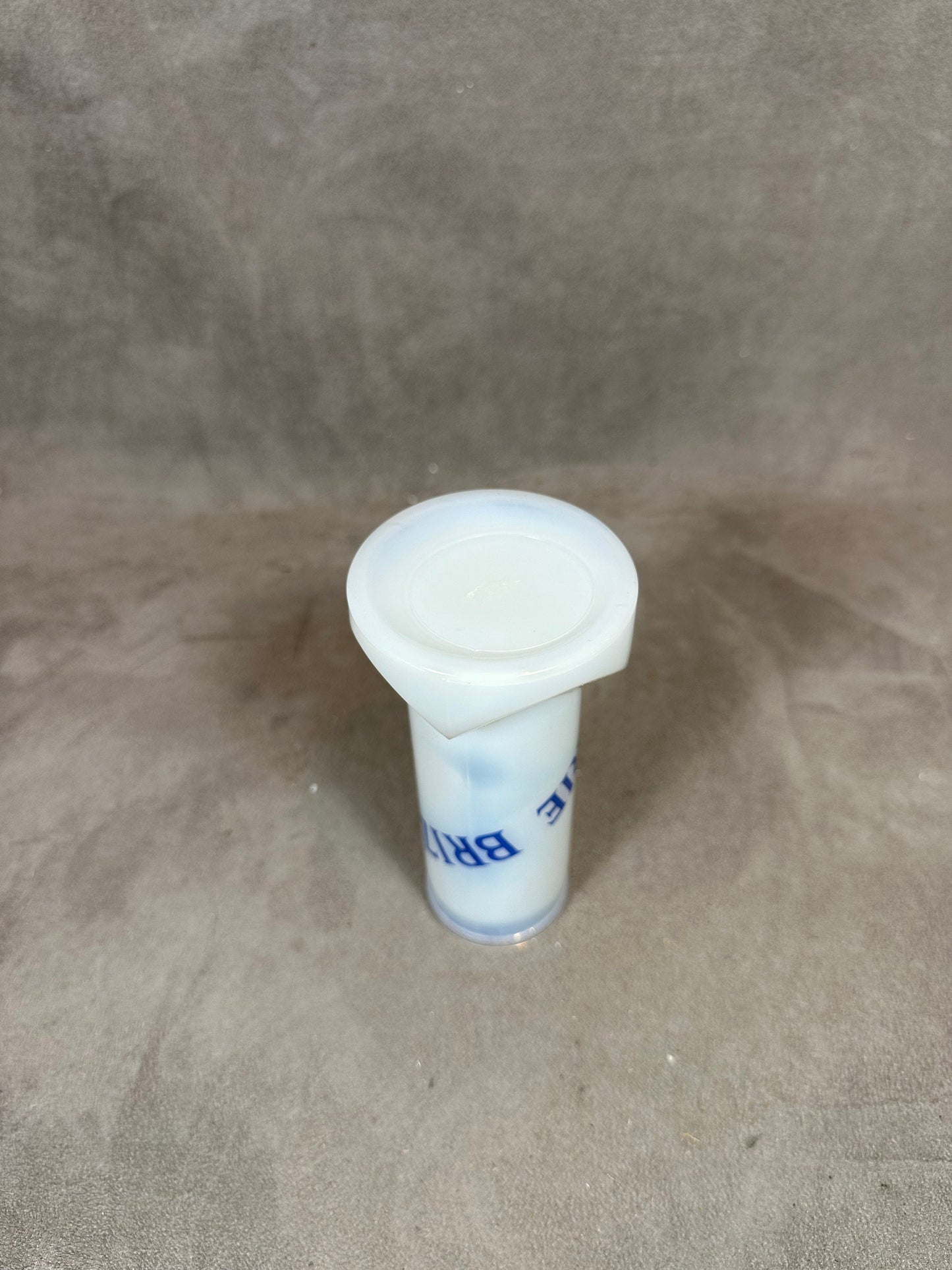 Marie Brizard Vintage blue advertising opaline glass straw holder Made in France 1960