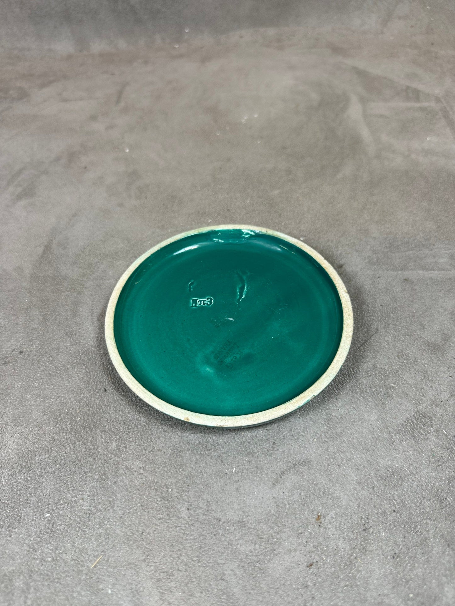 RARE Vintage ashtray in green earthenware Champagne Mercier Epernay Made in France 1950