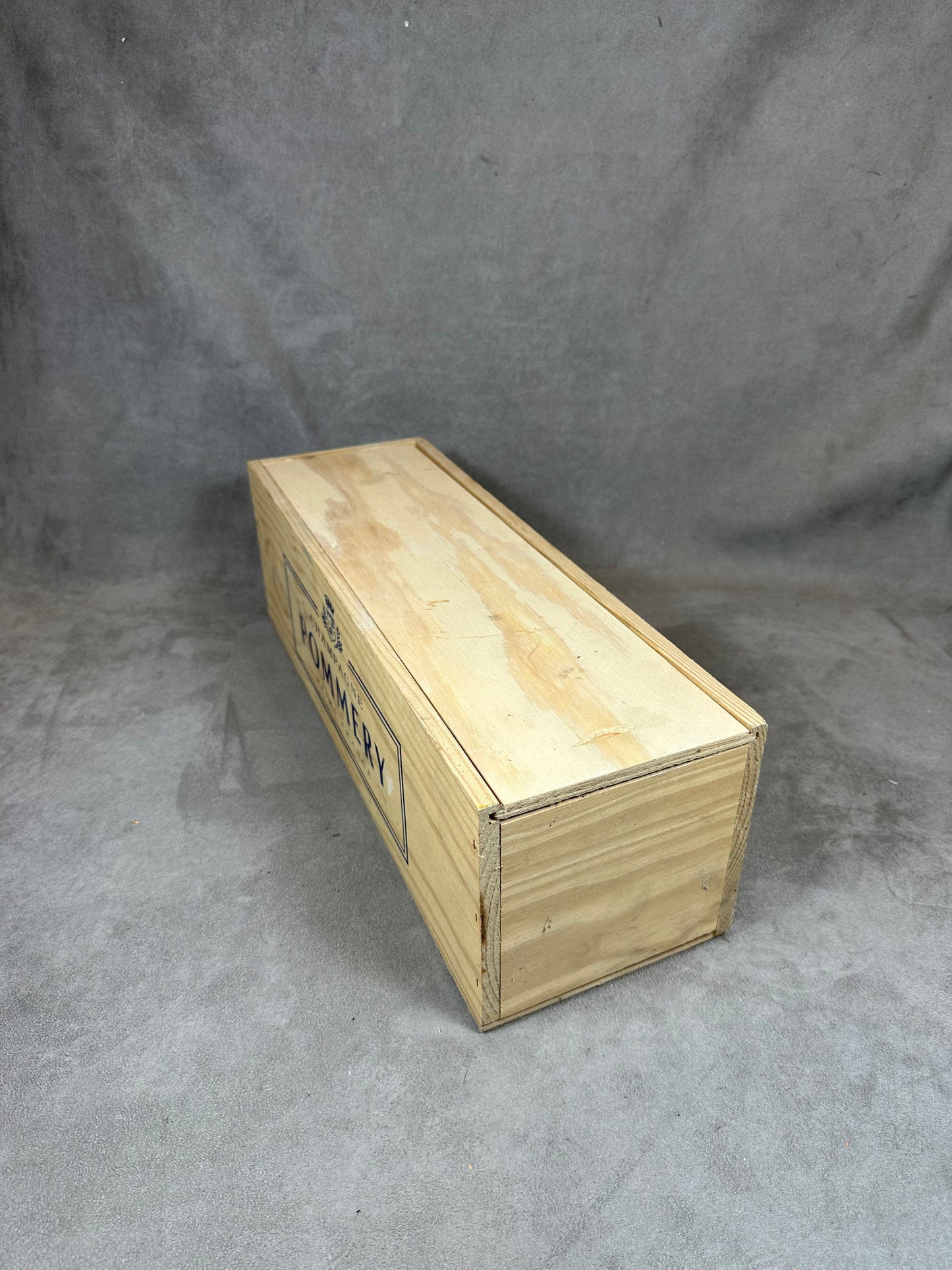 Wooden box for Pommery champagne bottle Made in France 1980s