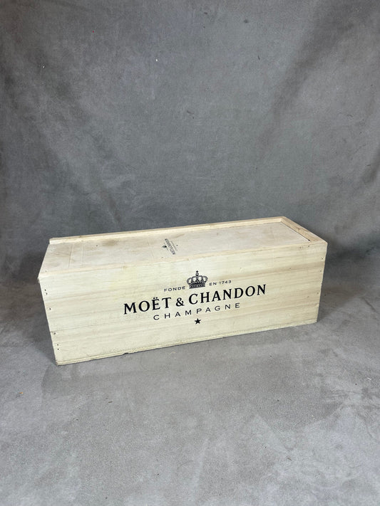 Wooden box for Moet&amp;Chandon champagne bottles Made in France 1980s