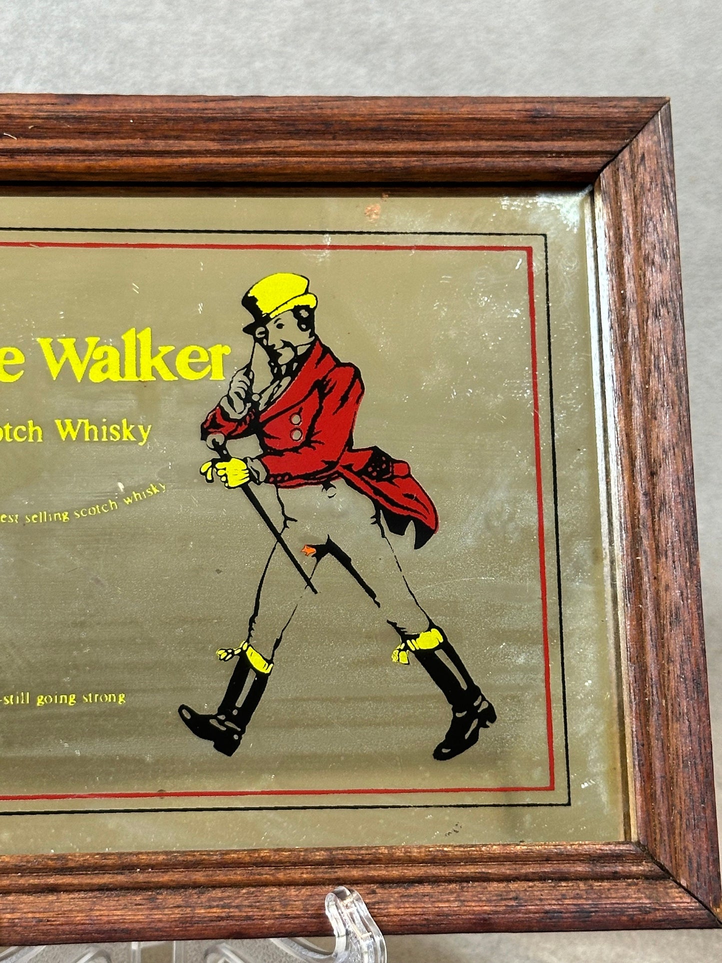 Miroir publicitaire Johnnie Walker Made in France Vintage 1970