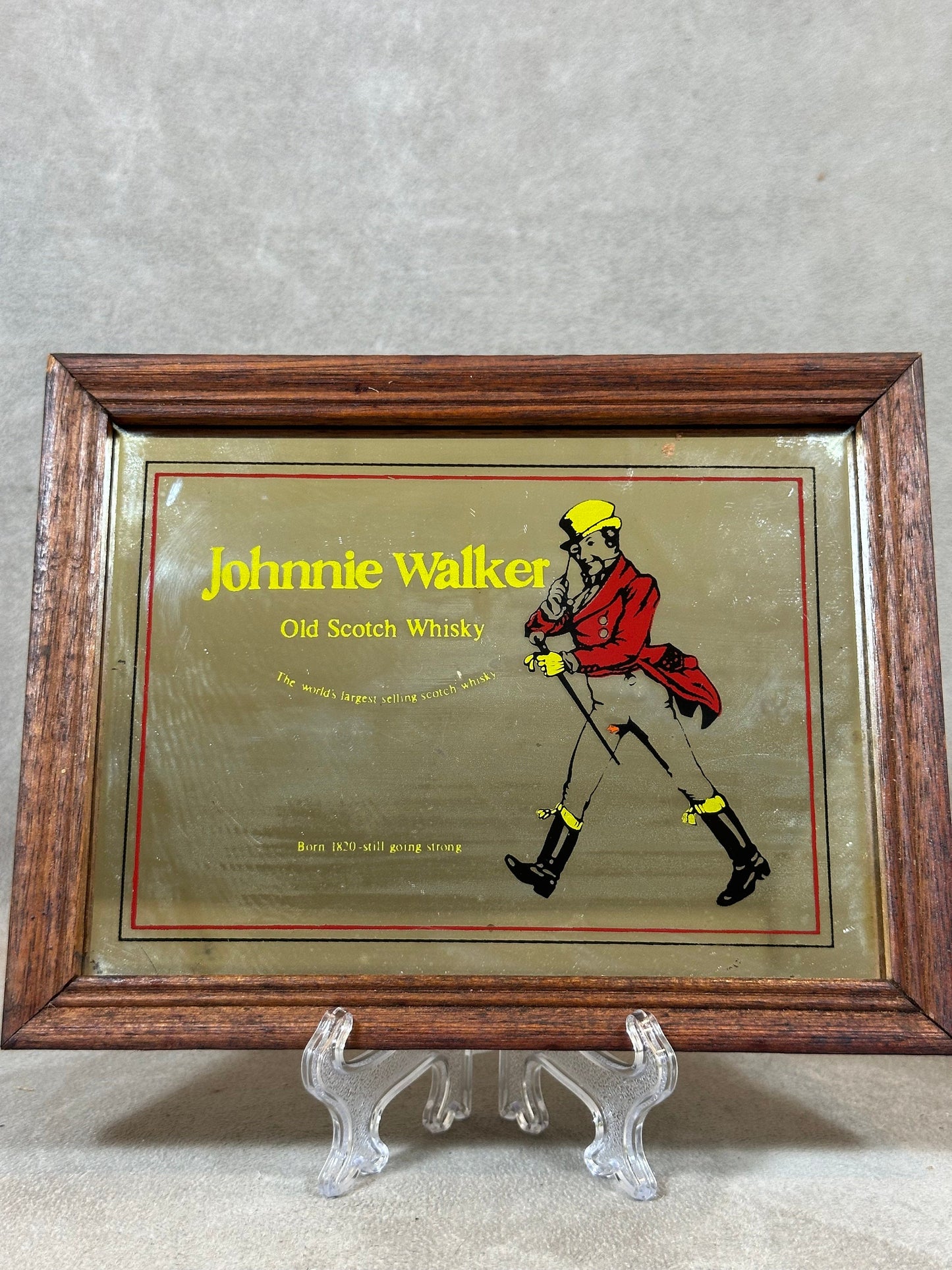 Miroir publicitaire Johnnie Walker Made in France Vintage 1970