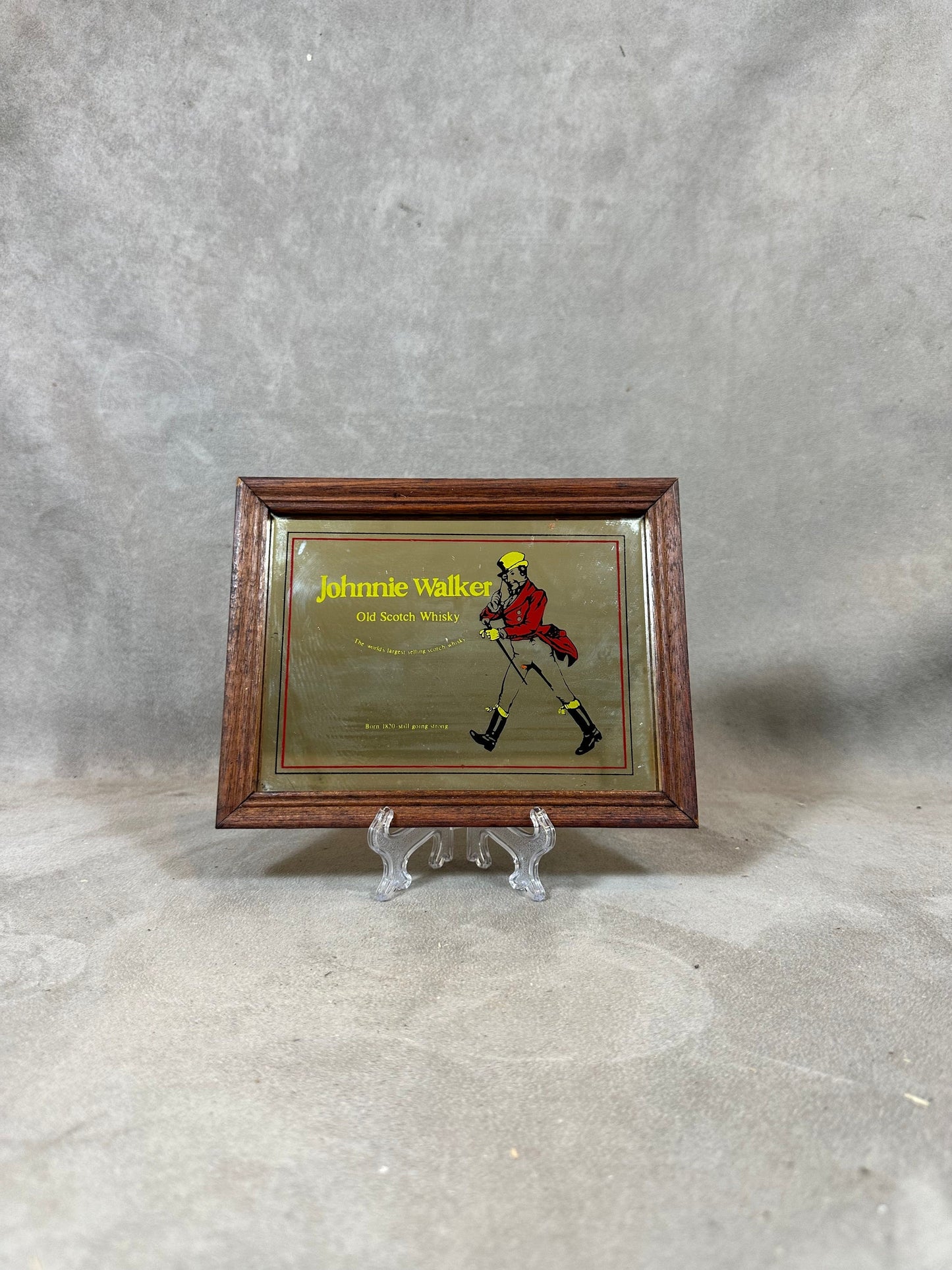 Miroir publicitaire Johnnie Walker Made in France Vintage 1970