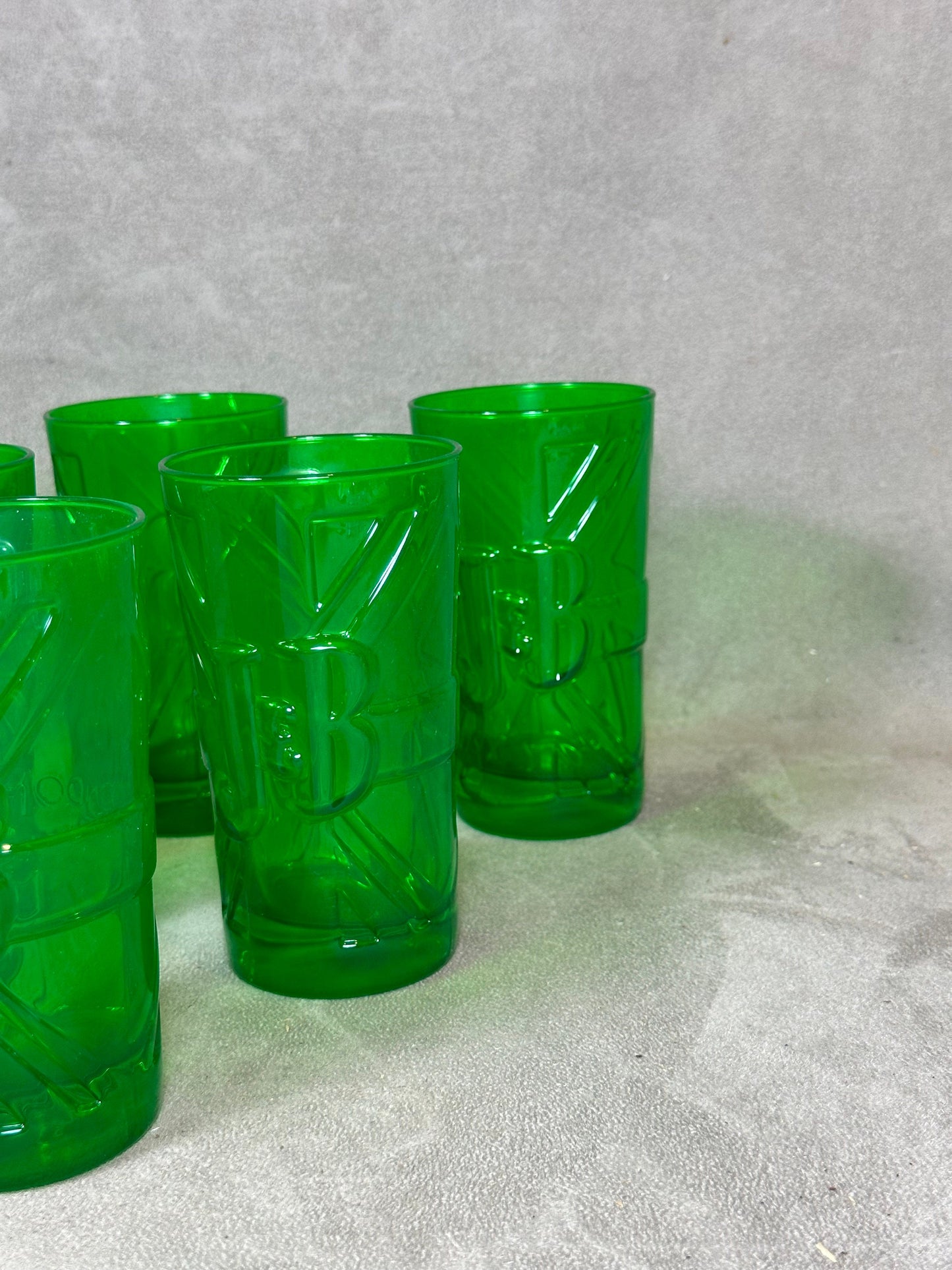 Set of 6 vintage J&amp;B whisky glasses in glass Made in France