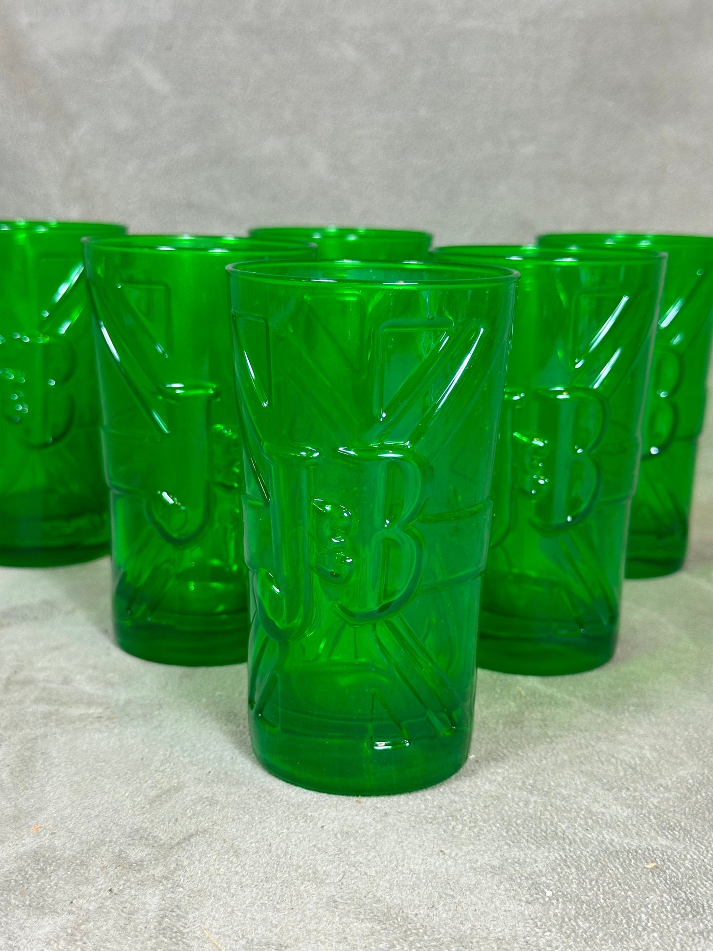 Set of 6 vintage J&amp;B whisky glasses in glass Made in France