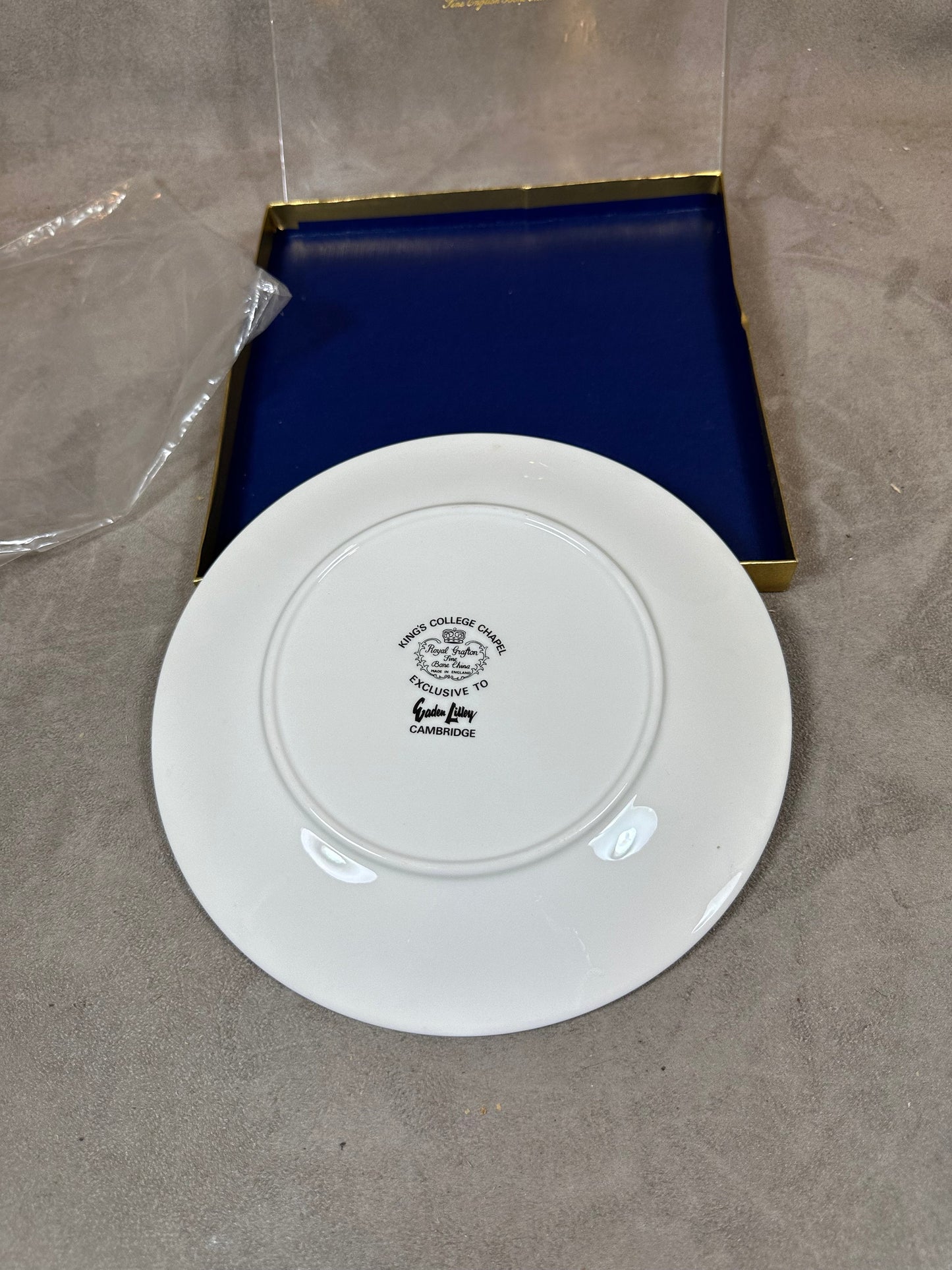King's College Chapel Cambridge Royal Grafton Porcelain Plate, Made in England, Vintage 1980