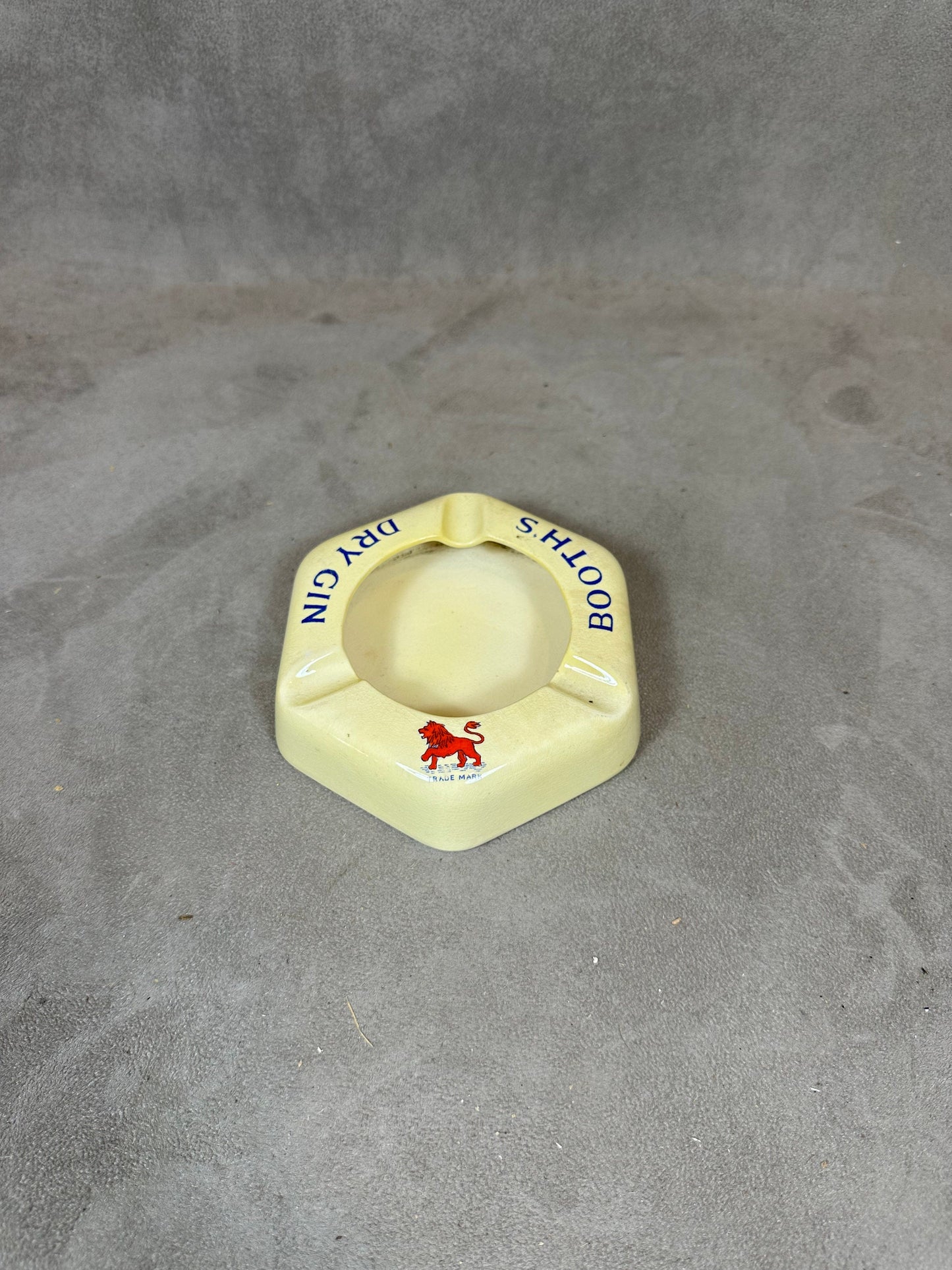 Vintage Booth's Dry Gin Ceramic Ashtray Made in England