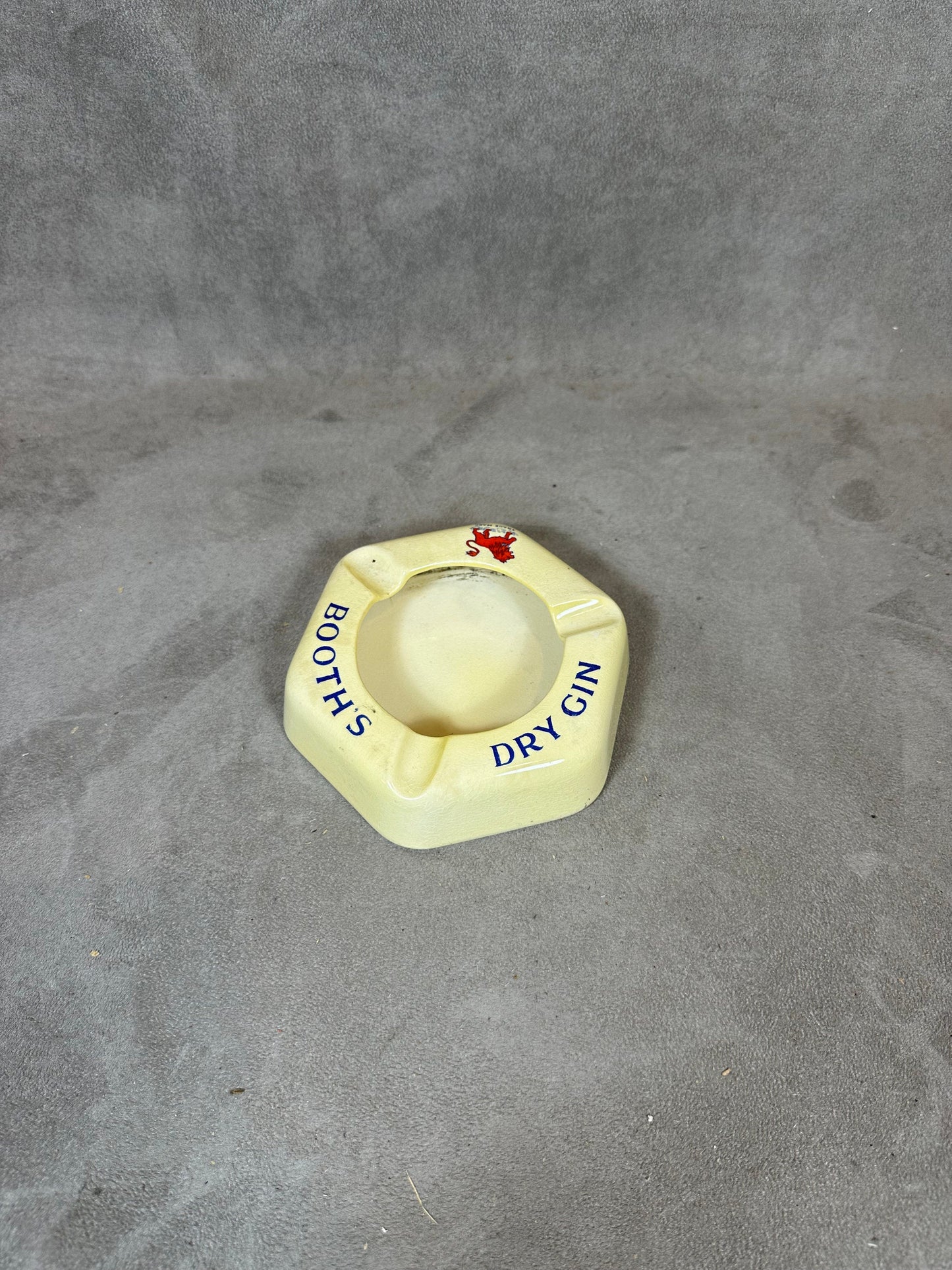 Vintage Booth's Dry Gin Ceramic Ashtray Made in England