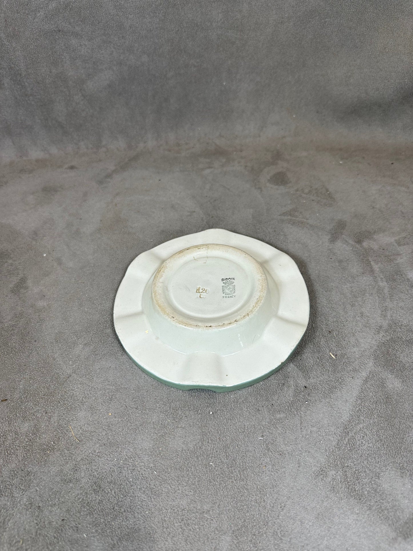 Advertising ashtray in earthenware, SG Société Générale, by Digoin Sarreguemines, Made in France, Vintage 1980