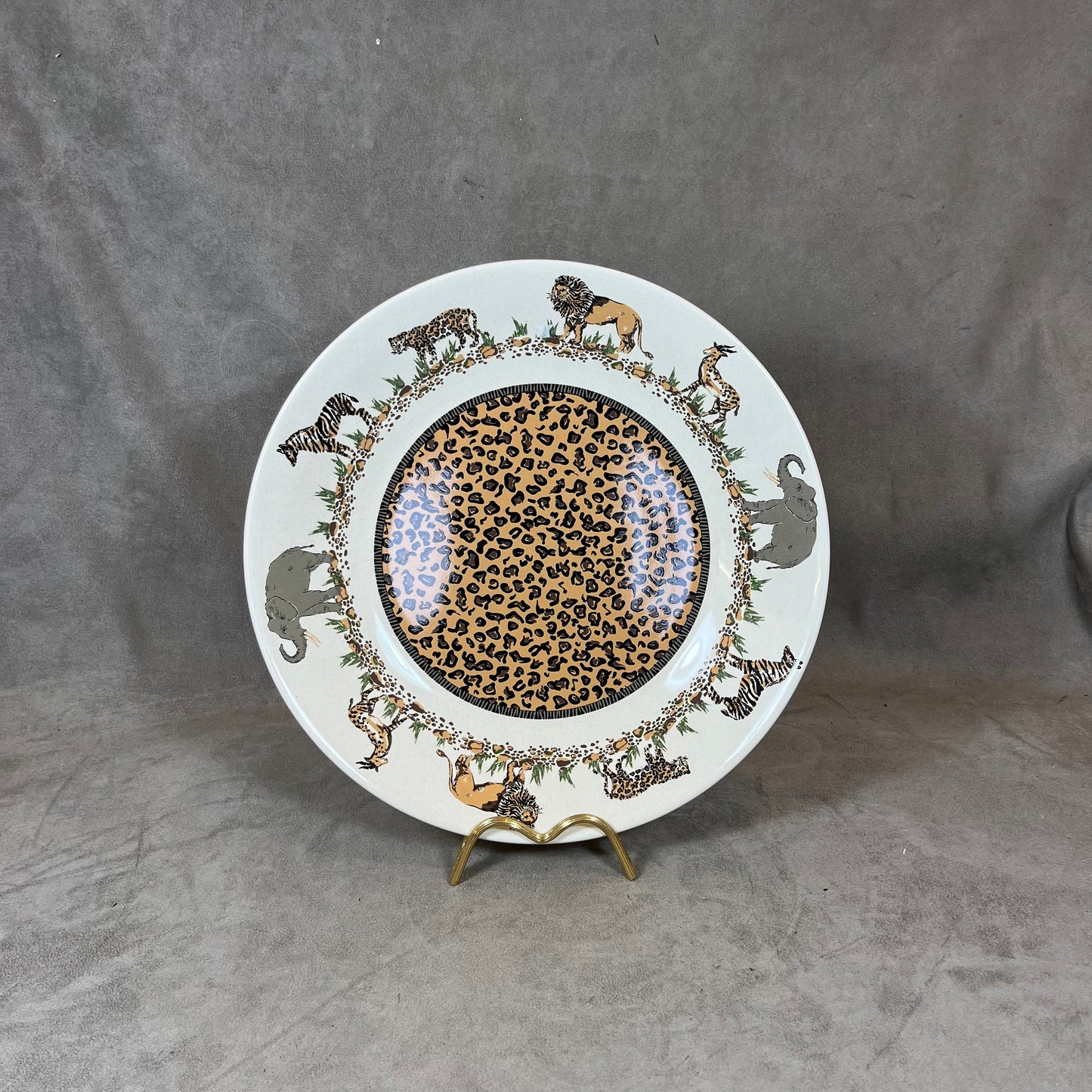 RARE Grande assiette Geneviève Lethu ligne Tanganyika made in France Années 1990