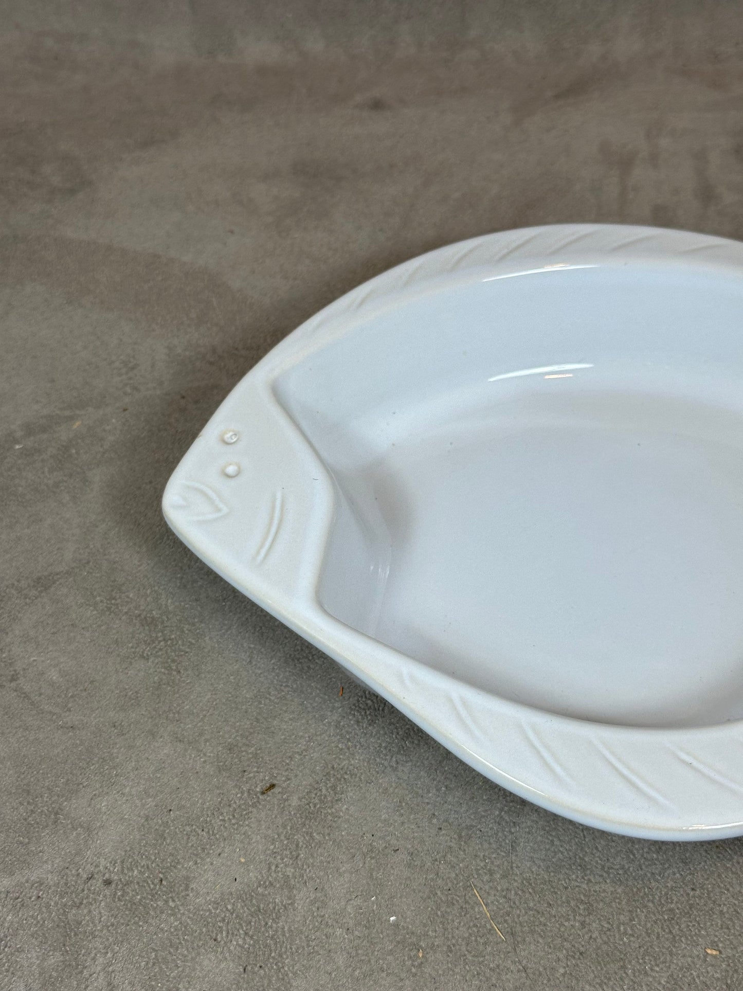 Vintage Emile Henry Fish Shaped Ceramic Dish Made in France 1980s