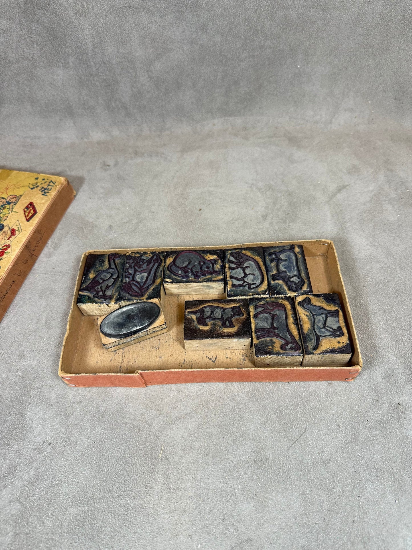 Set of vintage school stamps in the shape of animals Made in France 1950