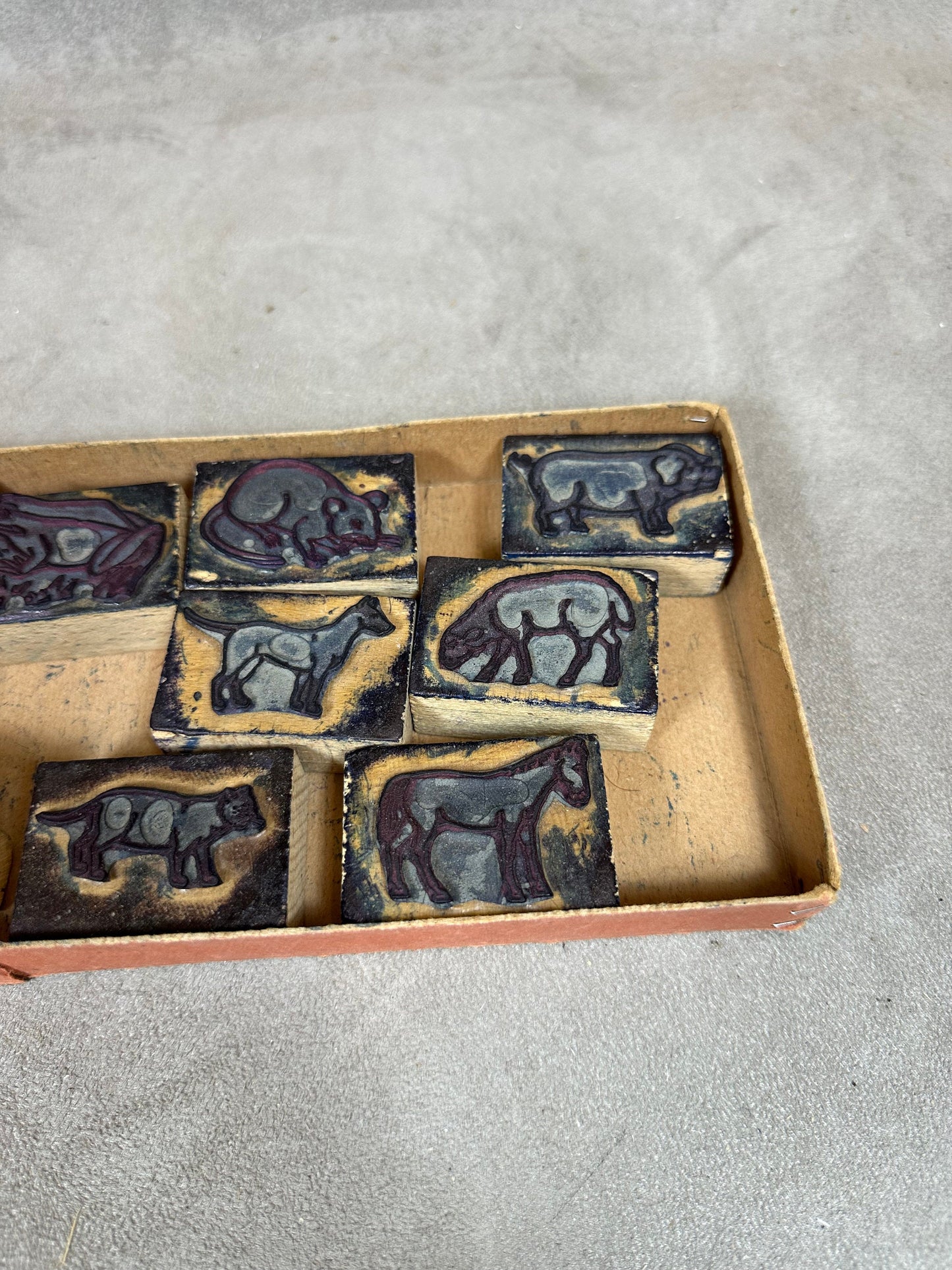 Set of vintage school stamps in the shape of animals Made in France 1950