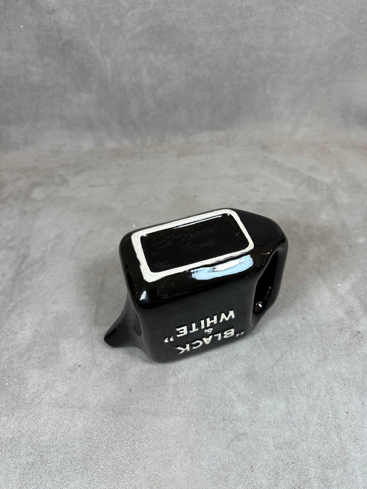 Vintage Black &amp; White Ceramic Advertising Jug Made in England 1980s