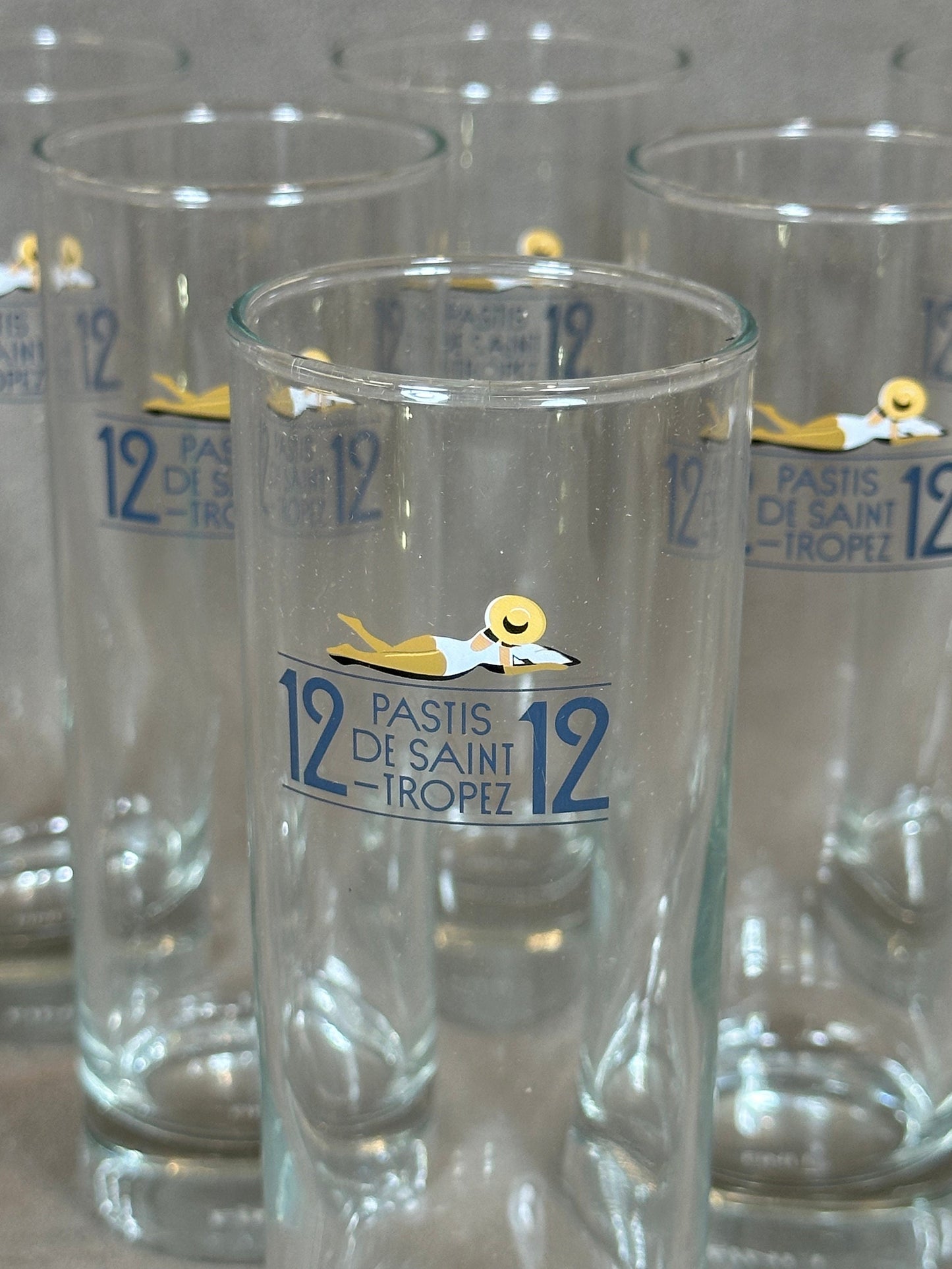 Set of 6 Pastis 1212 vintage glasses advertising items | Made in France | 1990s