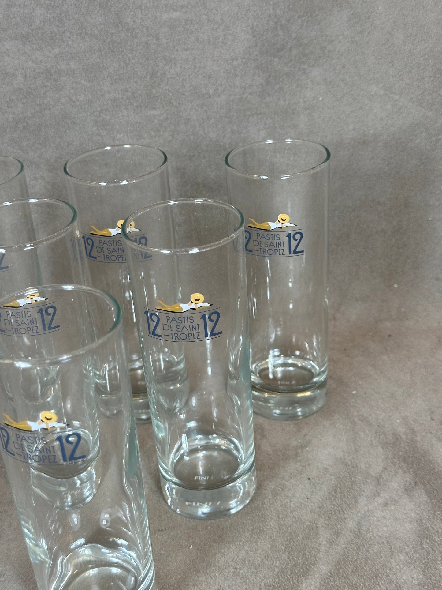 Set of 6 Pastis 1212 vintage glasses advertising items | Made in France | 1990s