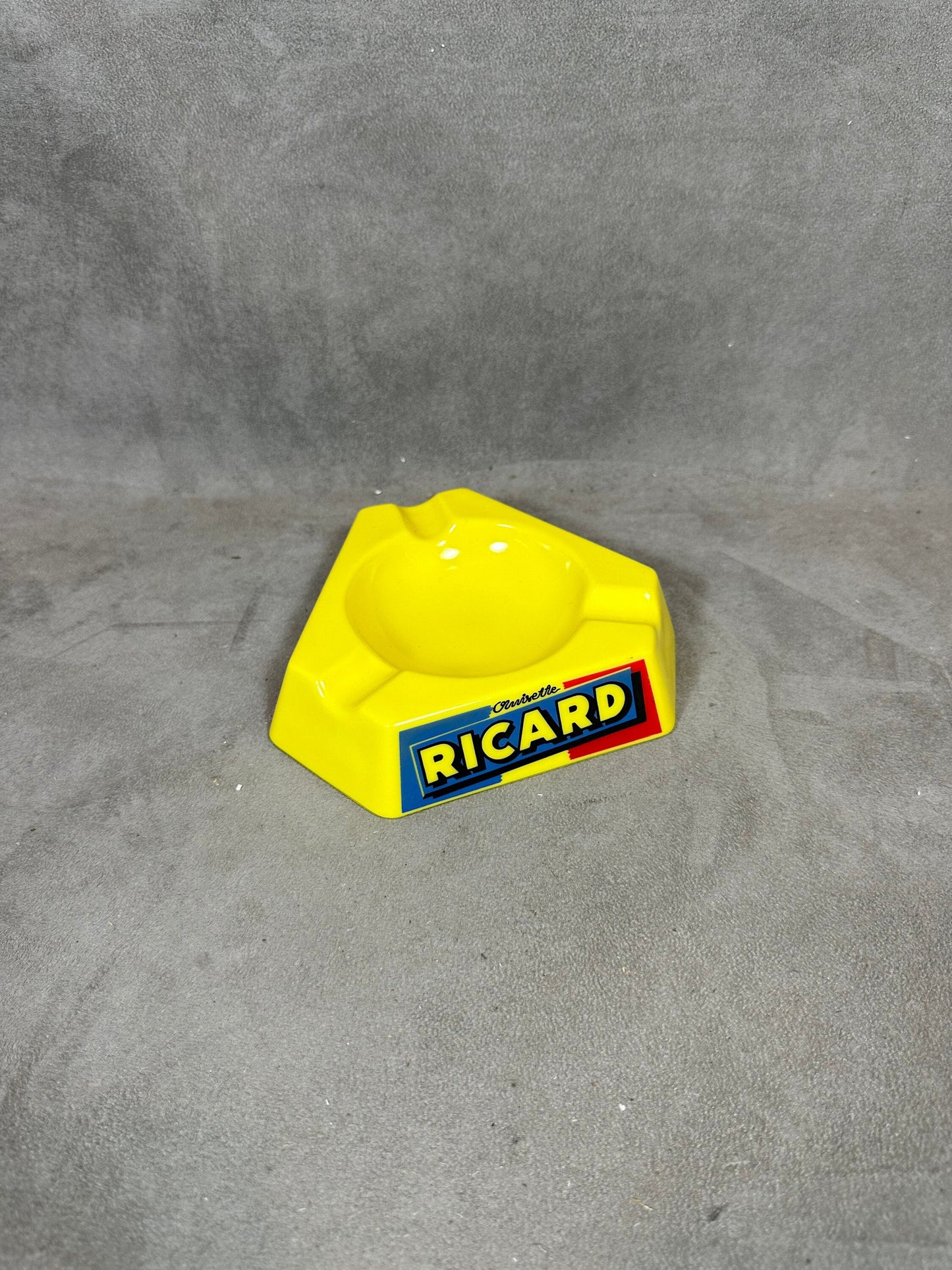 Ricard triangular bar ashtray vintage yellow glass advertising ashtray Vintage 1960