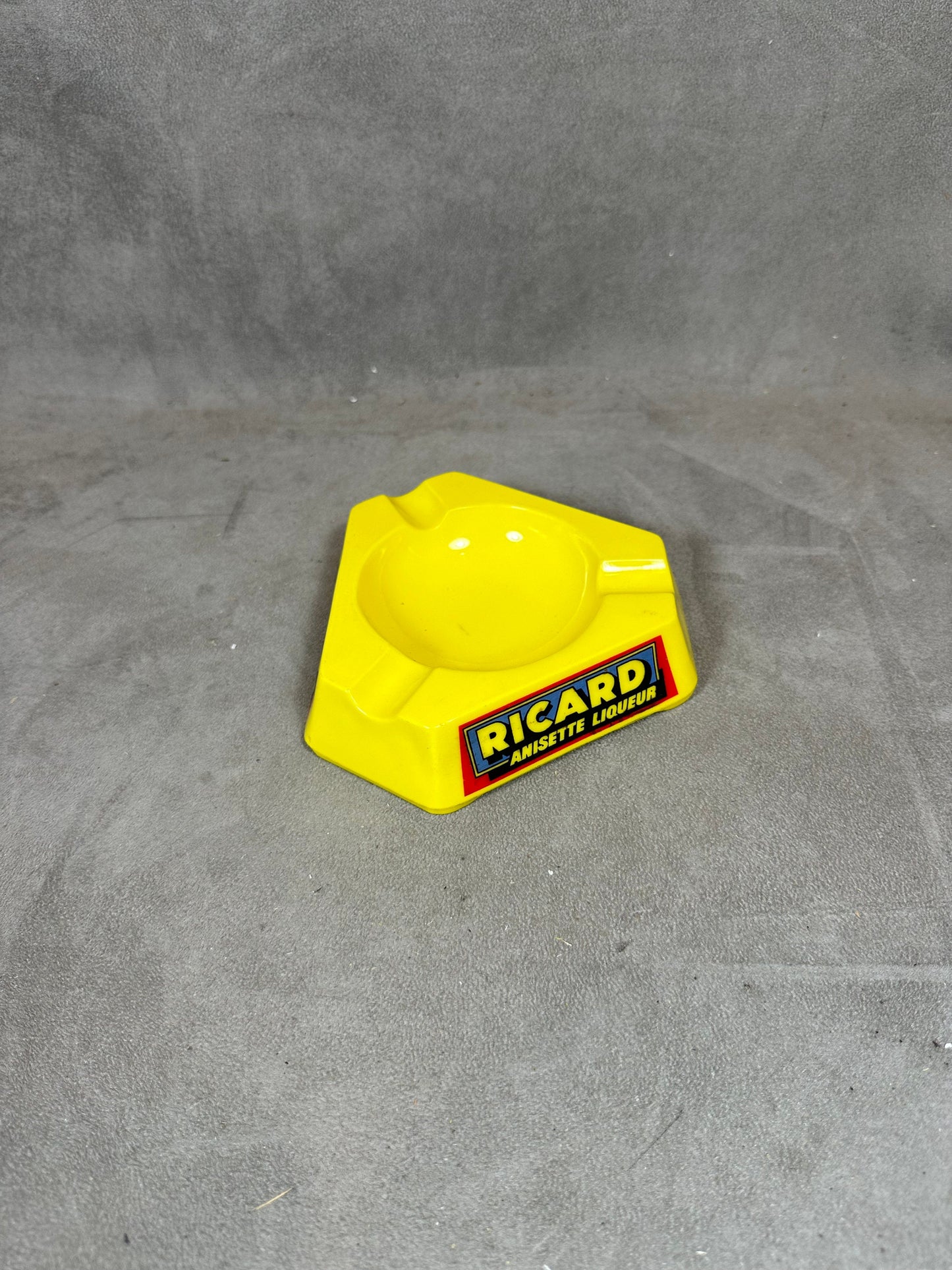 Ricard triangular bar ashtray vintage yellow glass advertising ashtray Vintage 1960