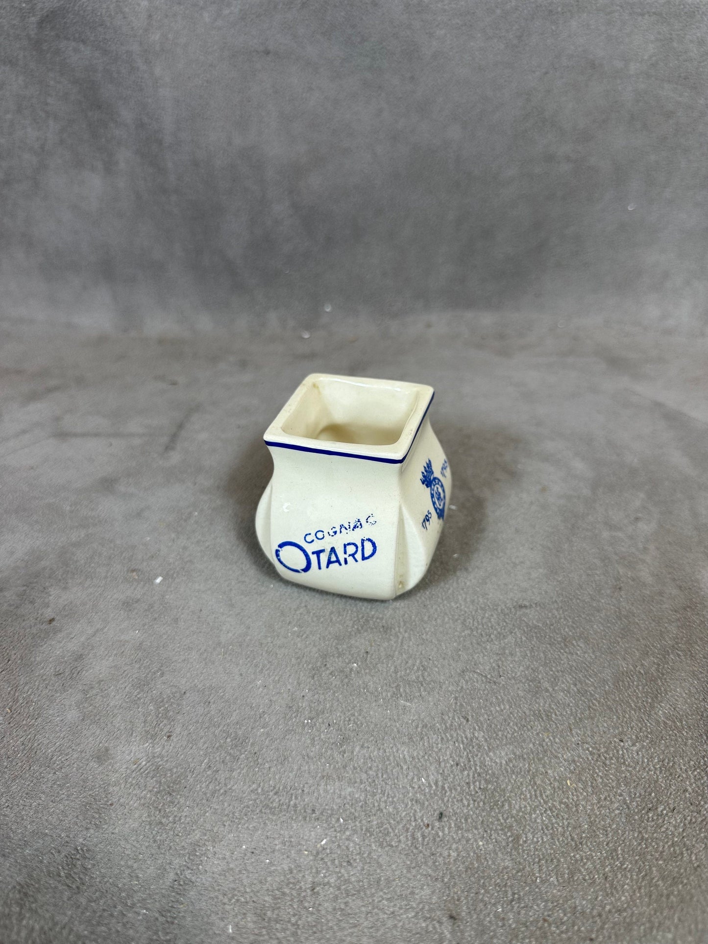 RARE Vintage earthenware toothpick pot Cognac OTARD