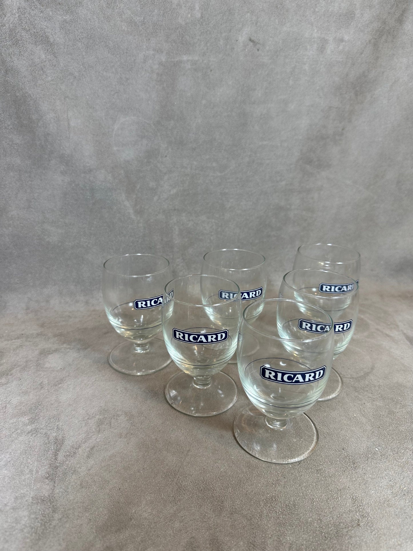 Set of 6 vintage RICARD balloon glasses advertising items | Made in France | 1990s